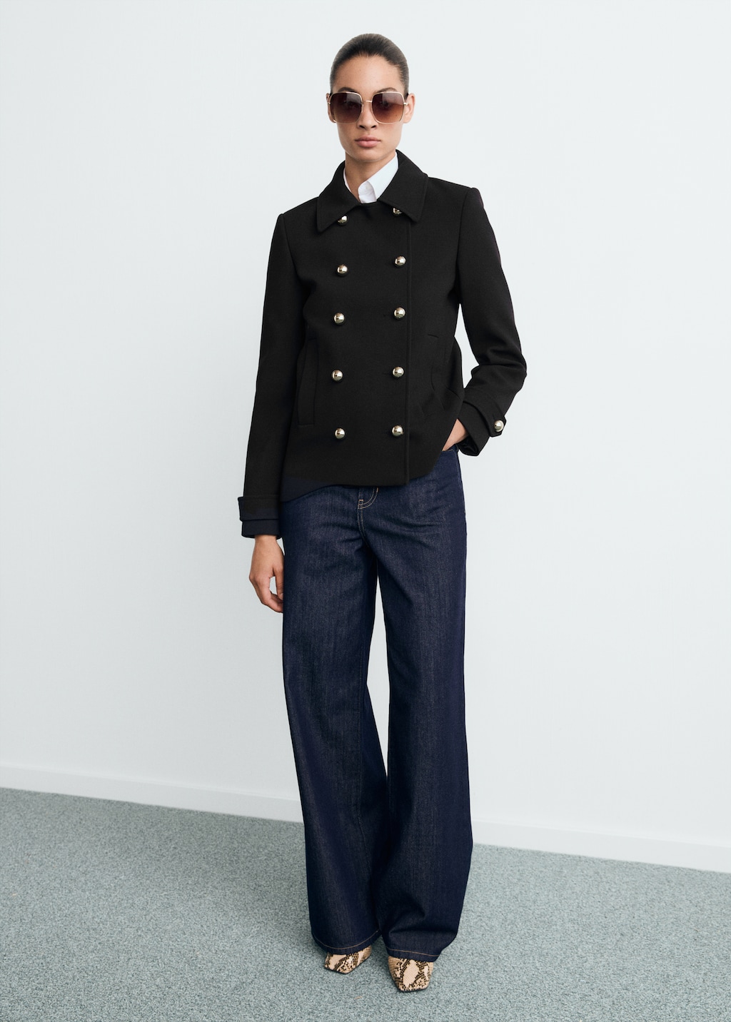 Mango Double-breasted jacket with lapels