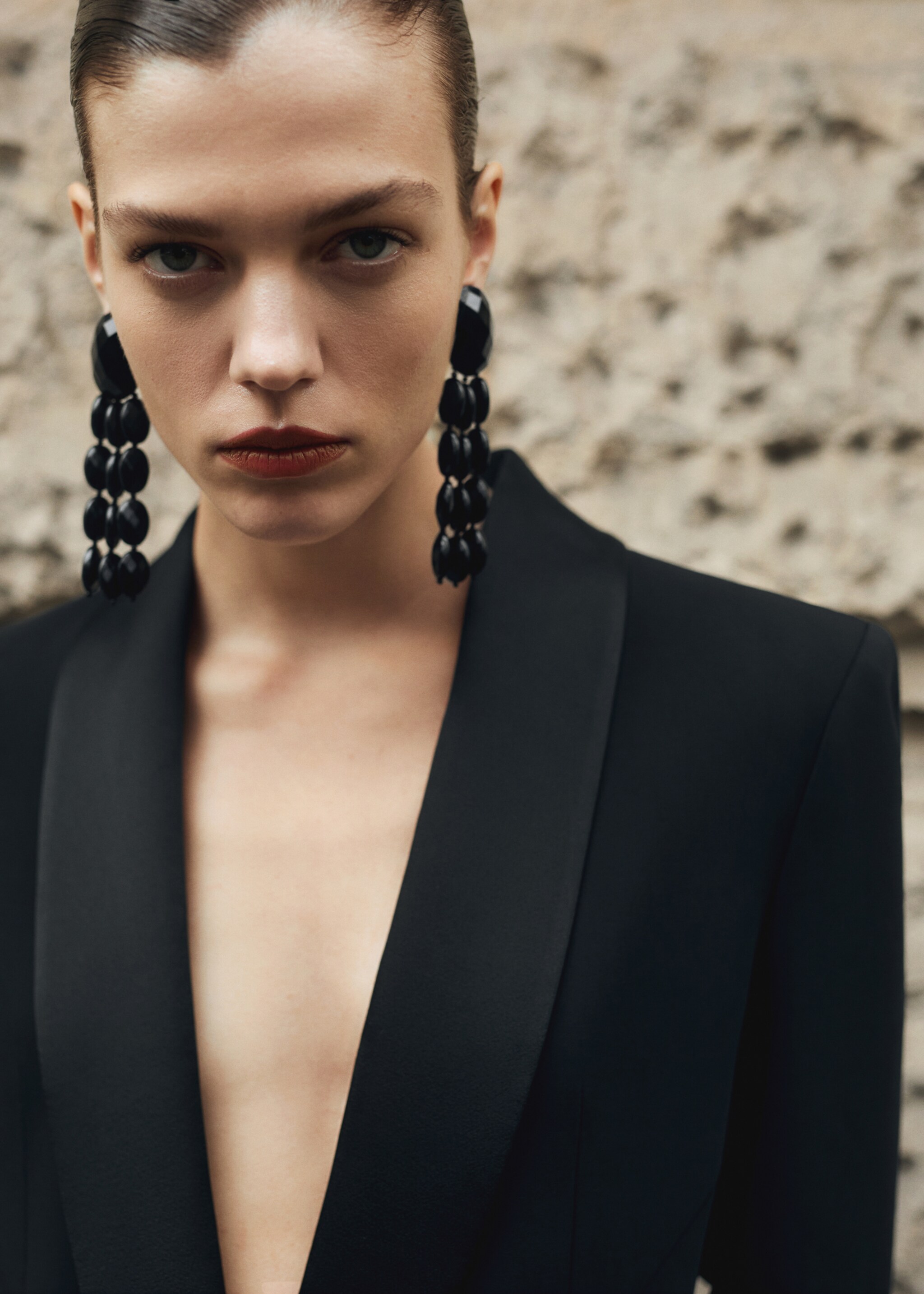 Beaded cascade earrings - General plane
