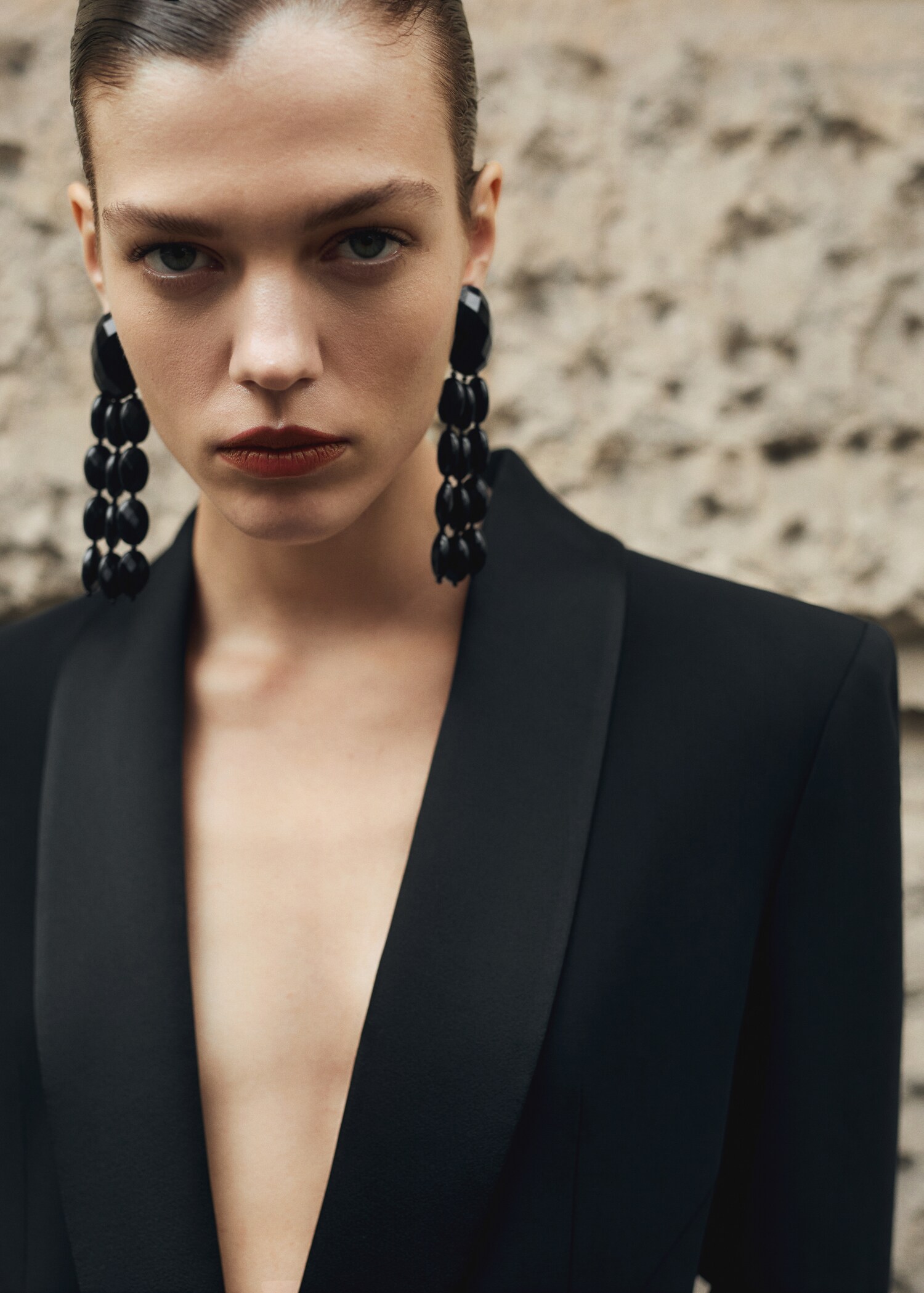 Beaded cascade earrings - General plane