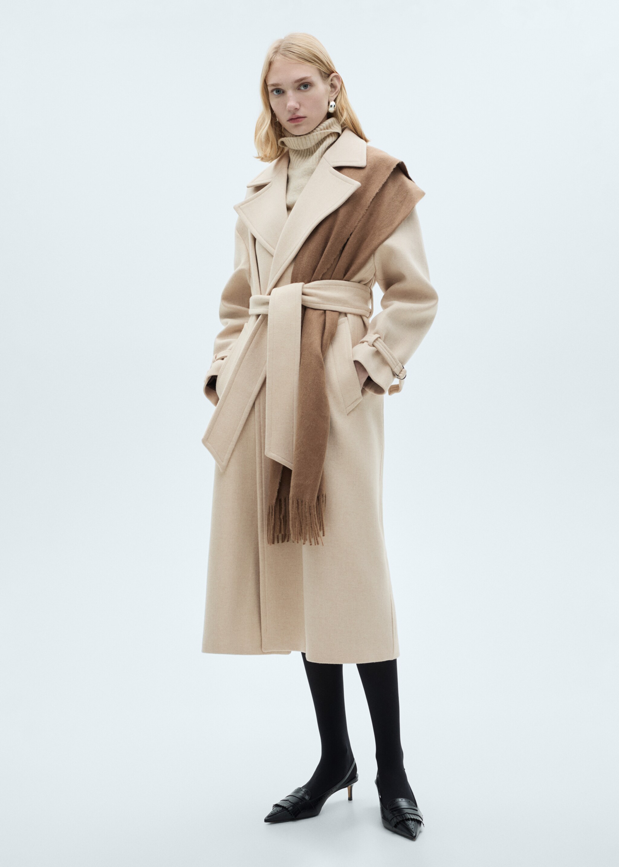 Manteau laine Manteco maxi revers - Plan général