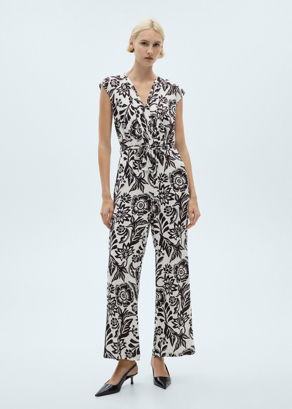 Belt printed jumpsuit