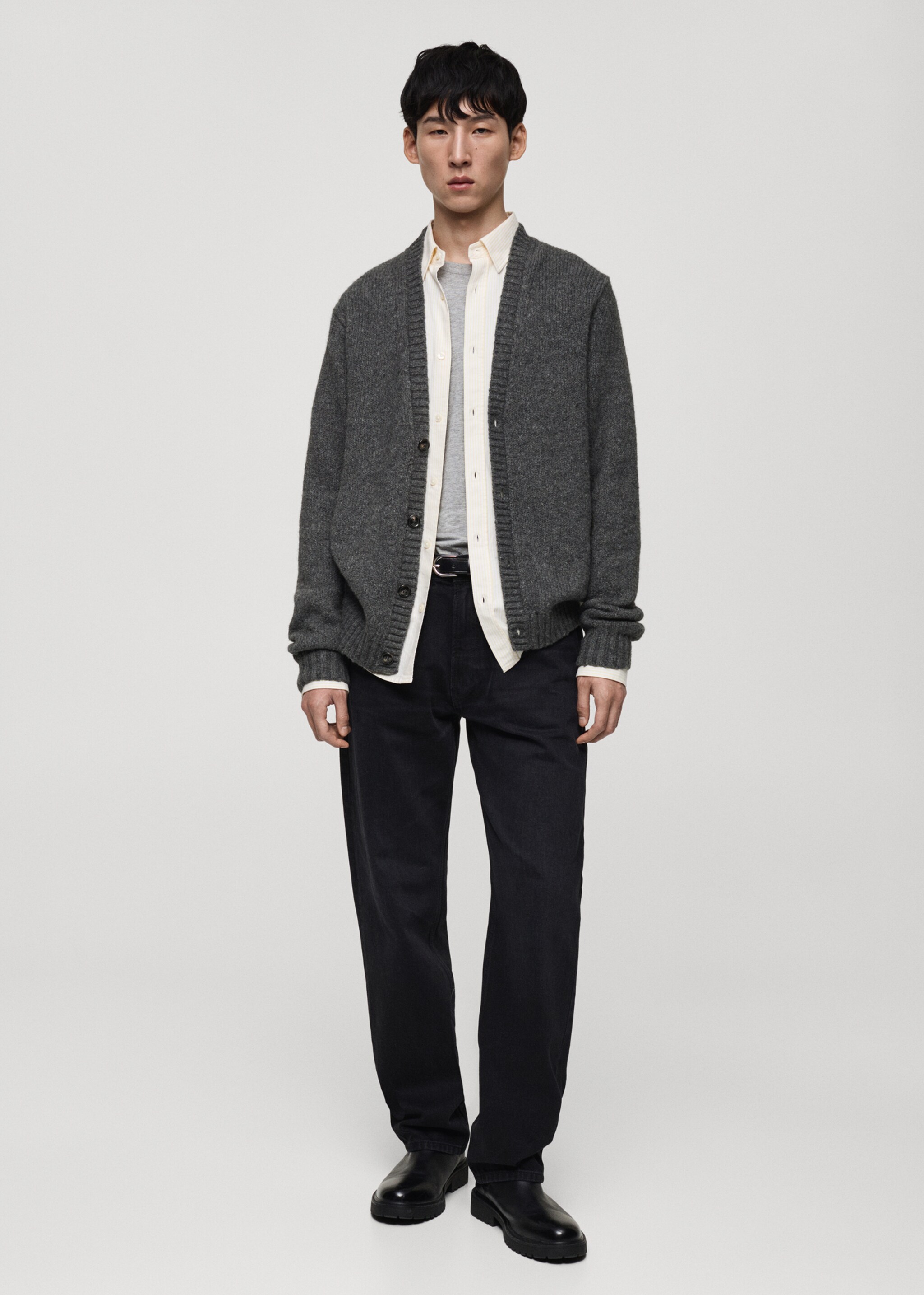 Knitted wool blend cardigan - General plane
