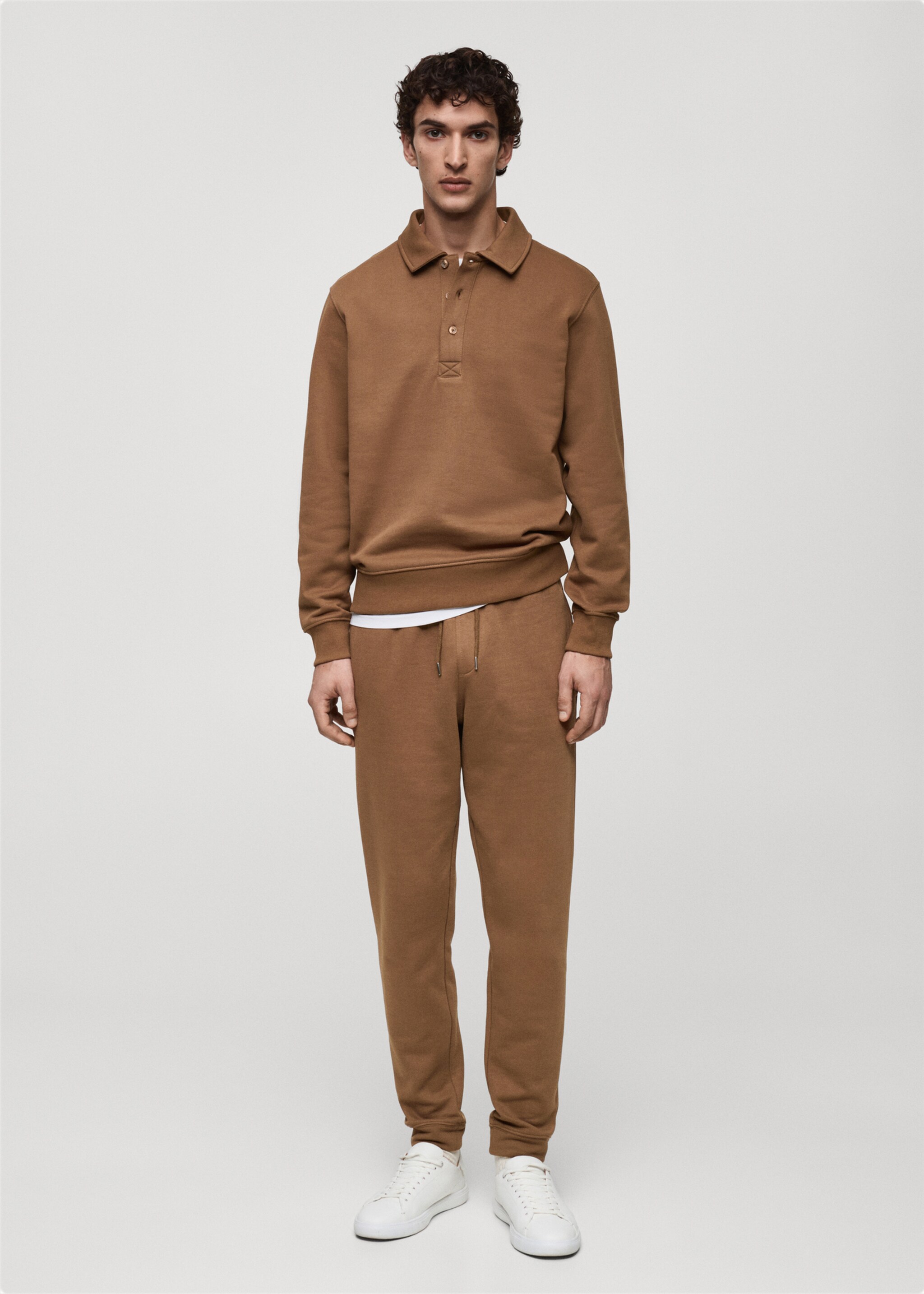 Brushed joggers with elastic waistband - General plane