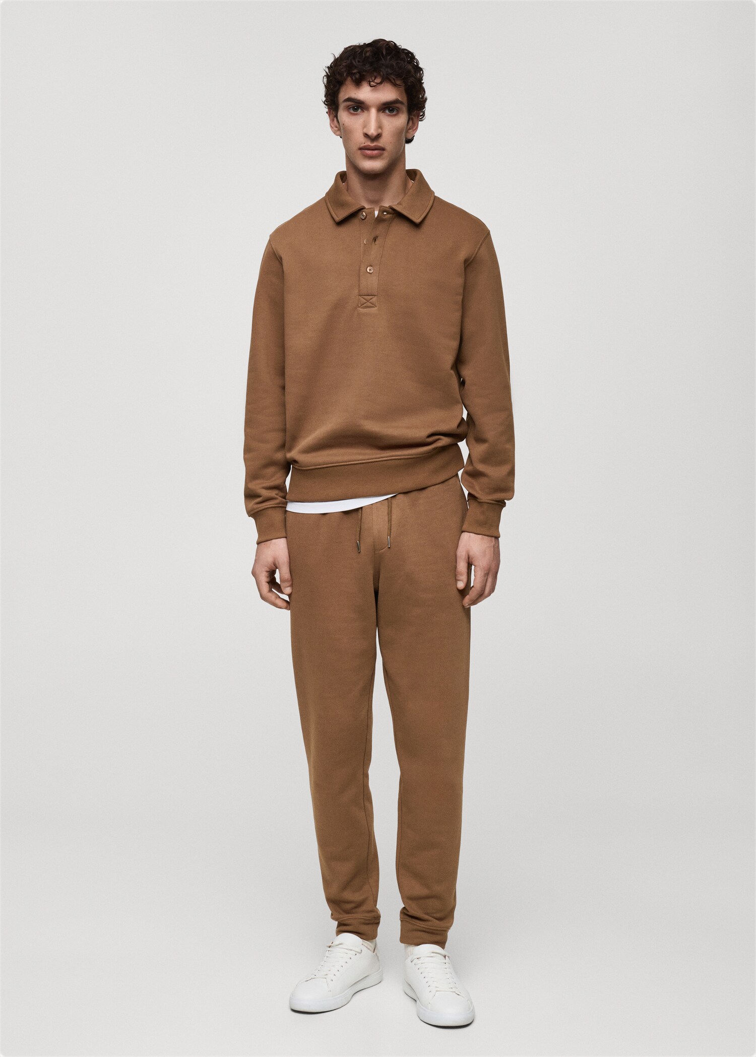 Brushed joggers with elastic waistband - General plane