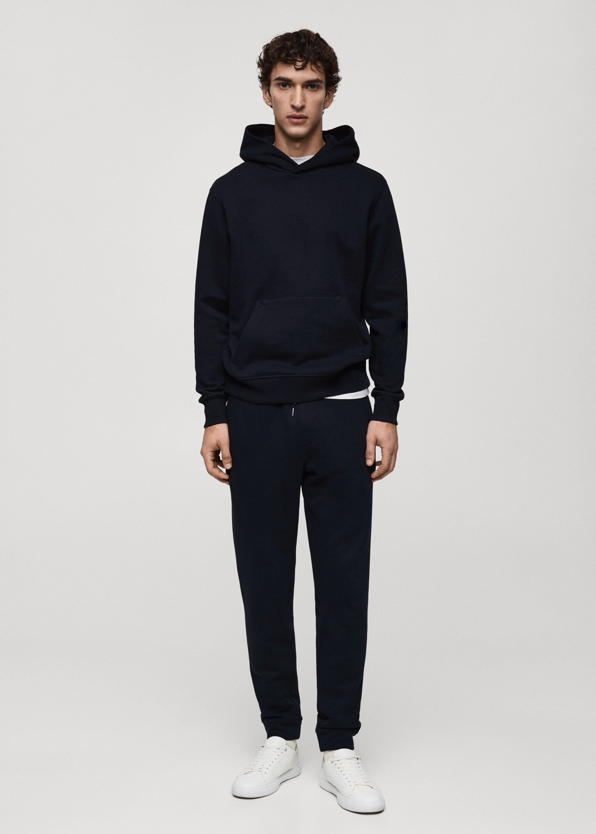 Brushed joggers with elastic waistband - General plane