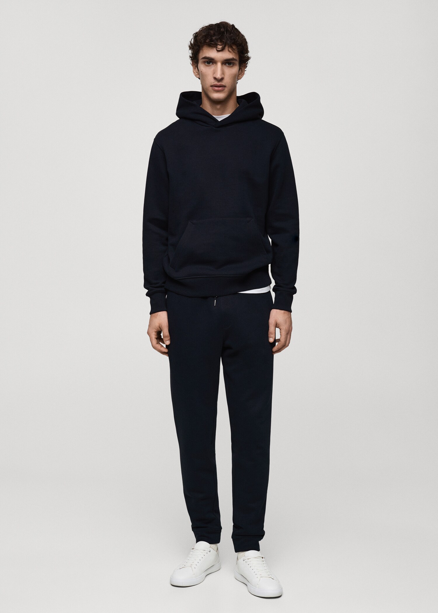 Brushed joggers with elastic waistband - General plane