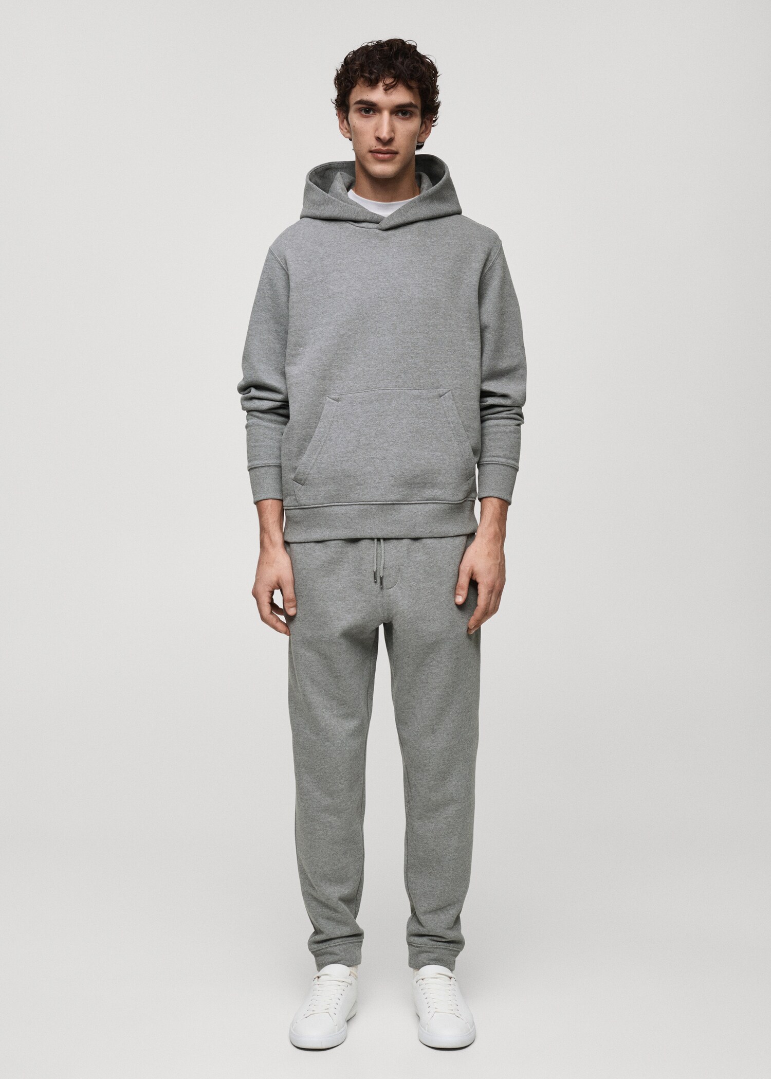 Brushed joggers with elastic waistband - General plane
