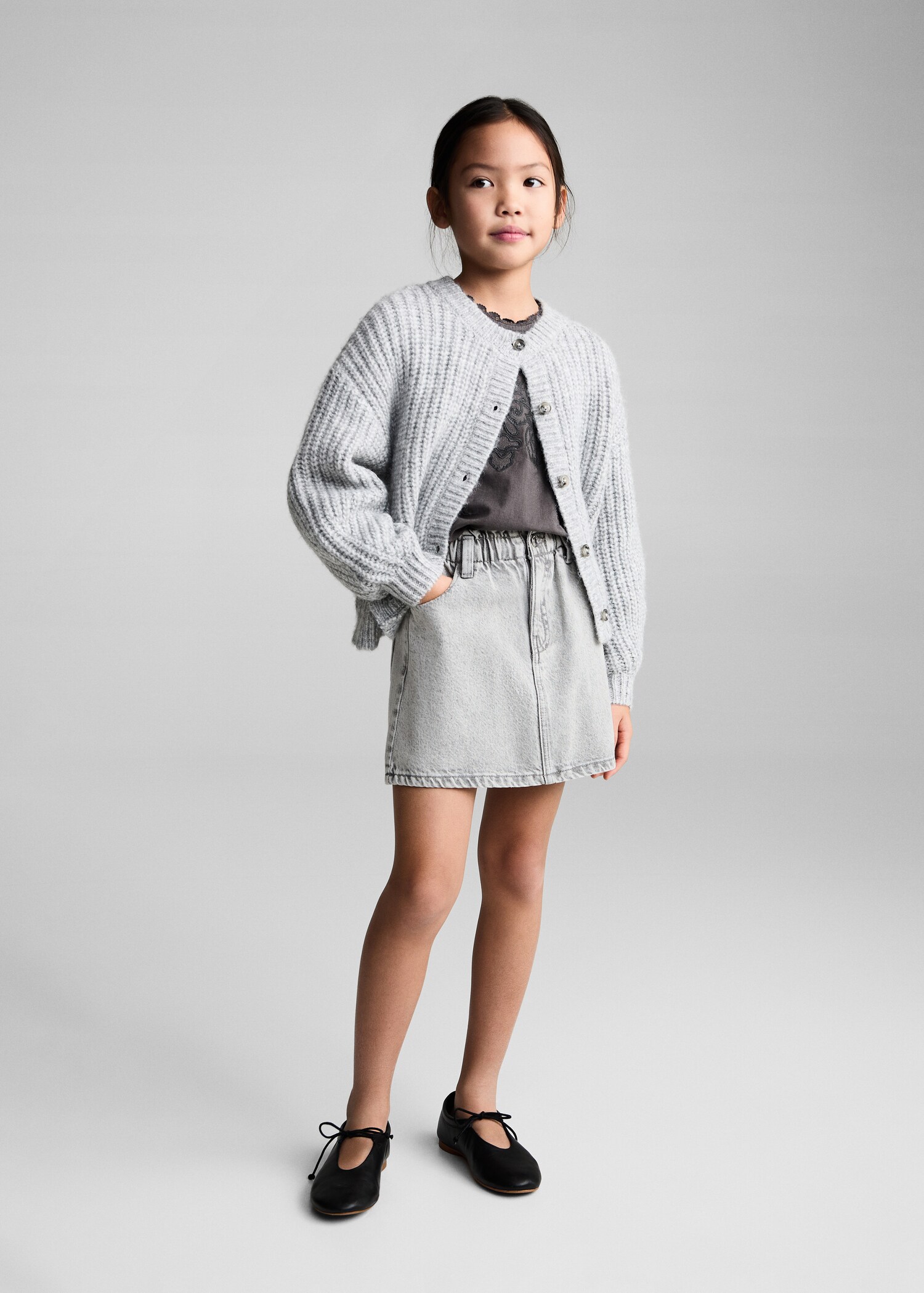 Short denim skirt - General plane