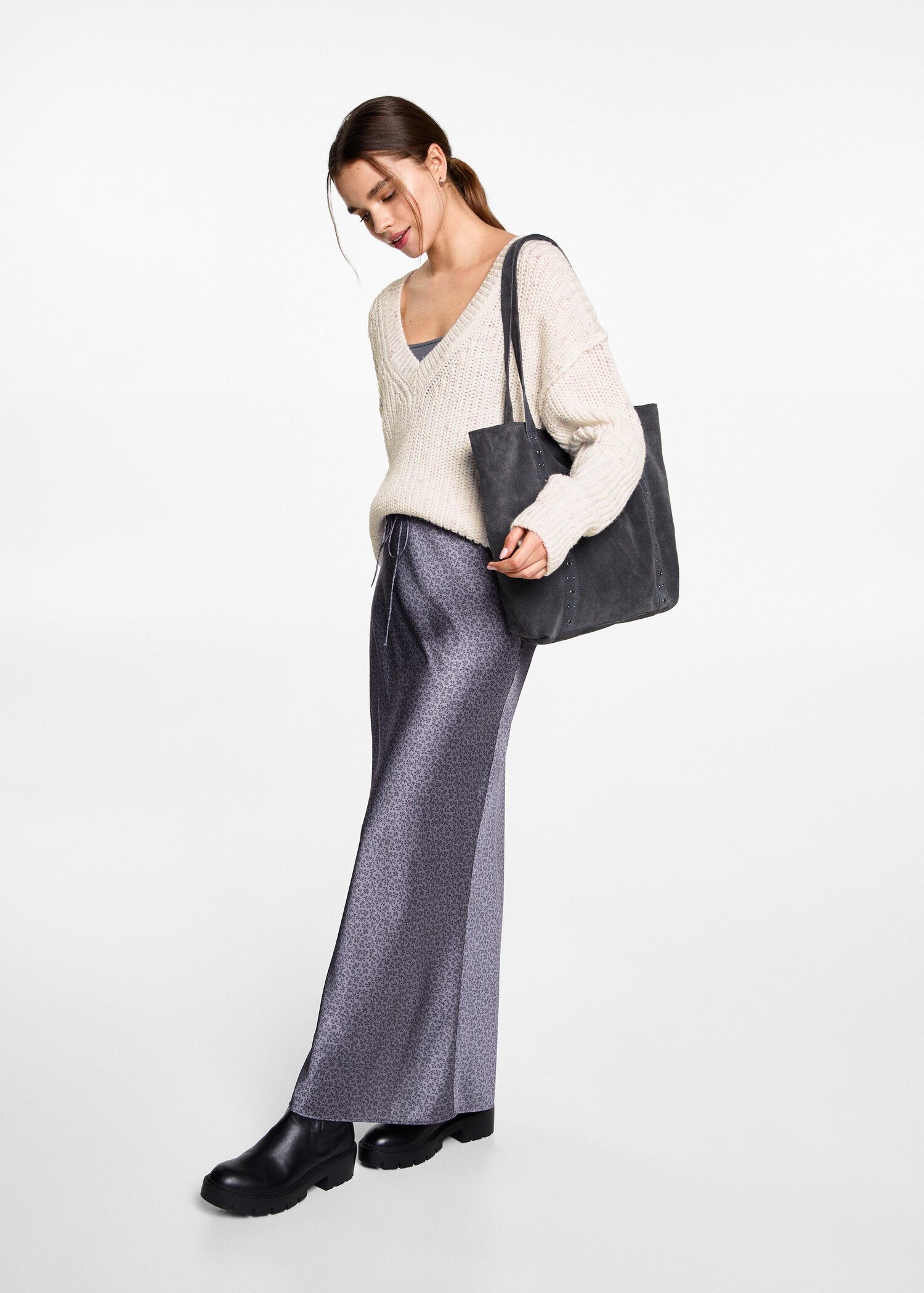 Jersey oversize cuello pico - Plano general