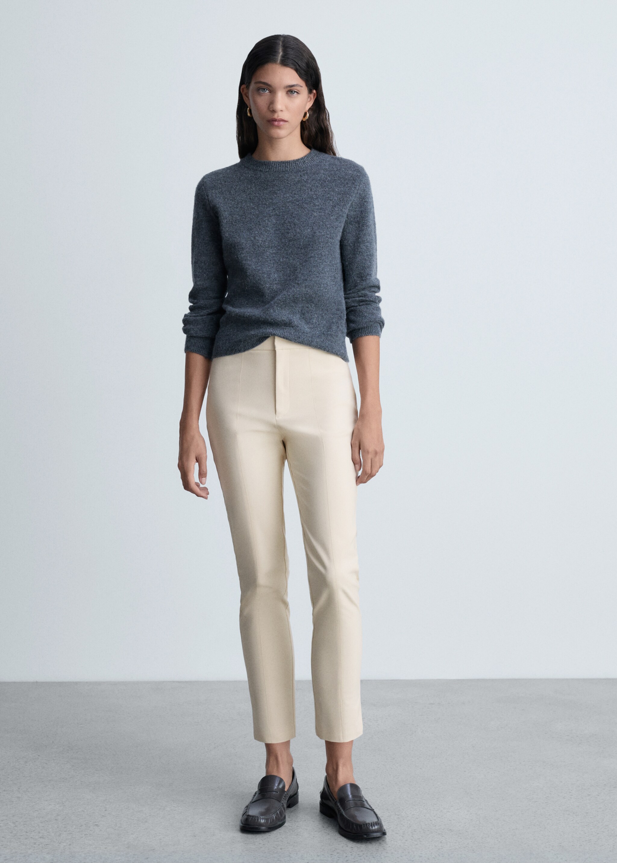 Straight-fit cotton trousers - General plane