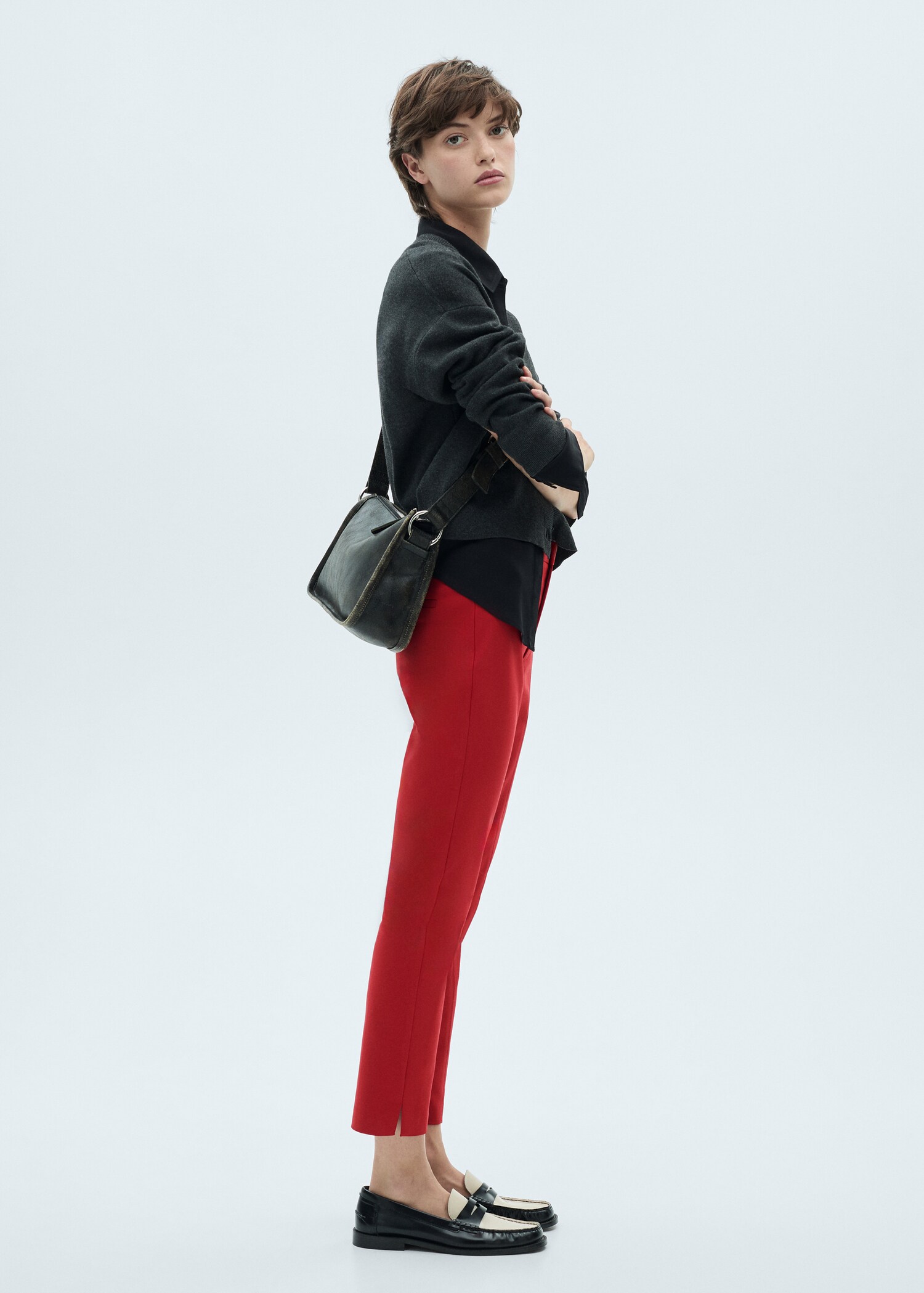 Straight-fit cotton trousers - General plane