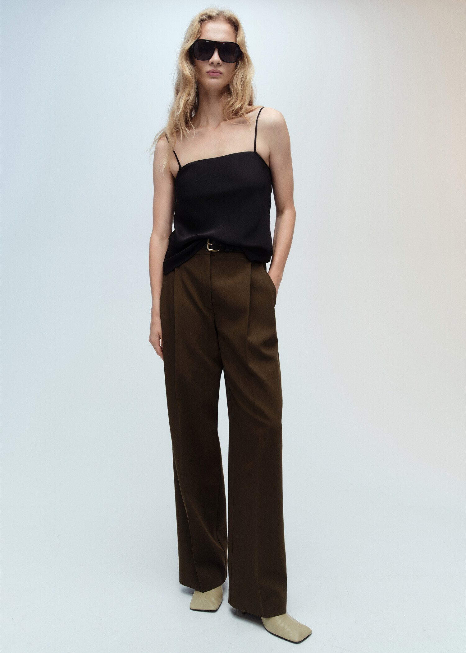 Satin top with thin straps - General plane