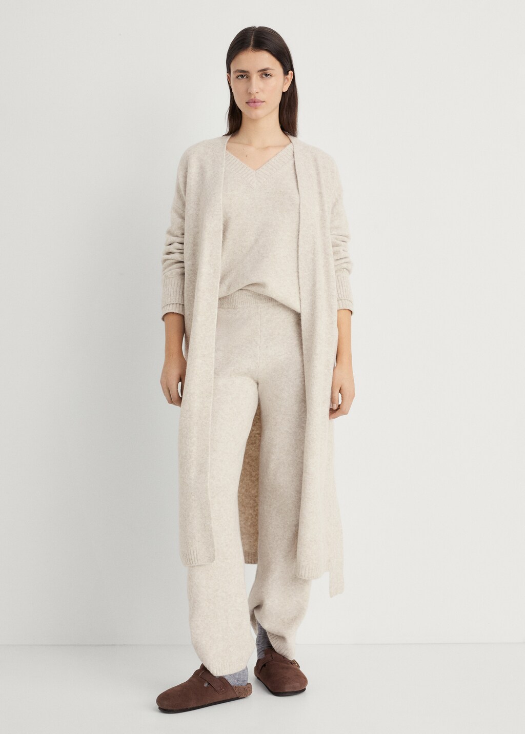 Long knit cardigan