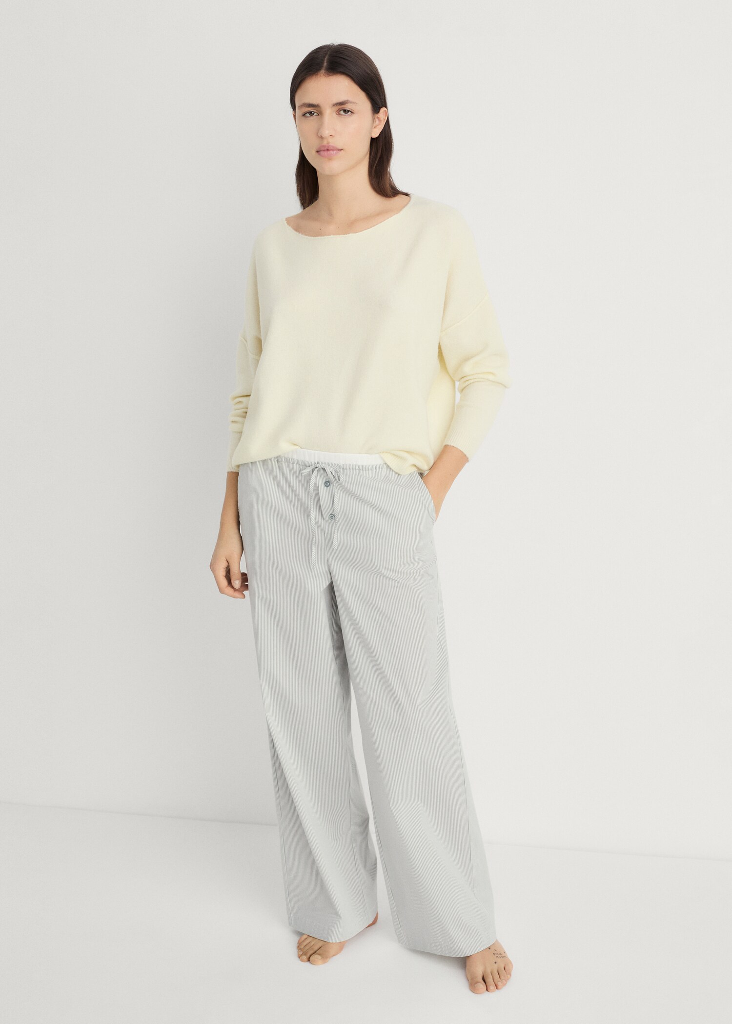 Pantaloni pigiama righe dettaglio elastico - Piano generale