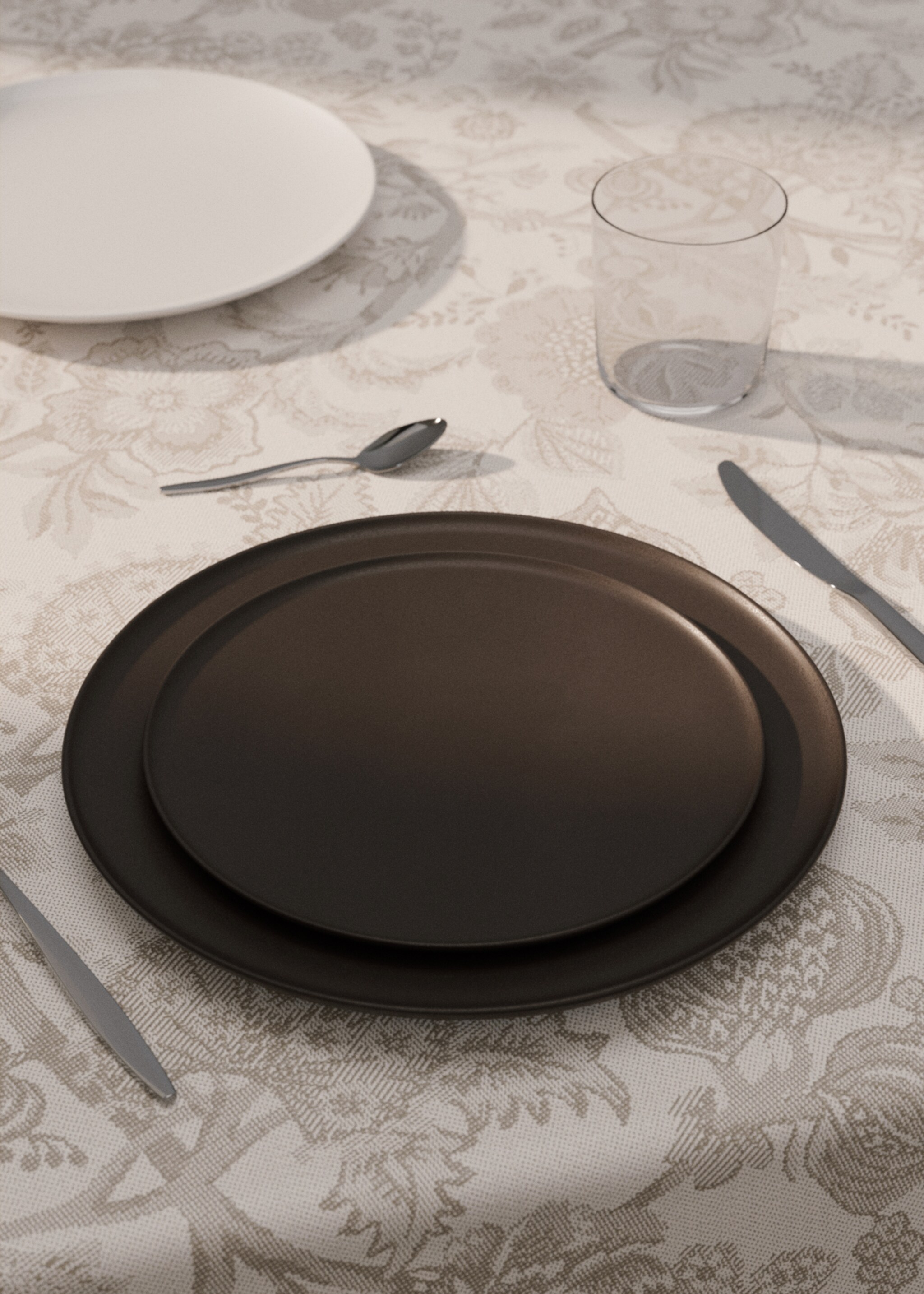 Assiette à dessert en terre cuite mate - Plan général