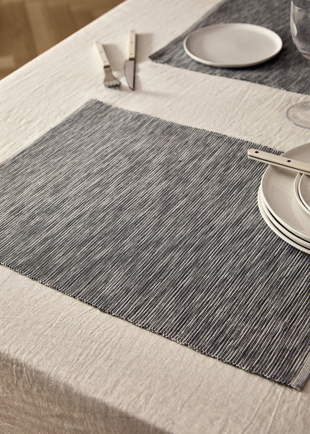 Cotton yarn-dyed melange placemat