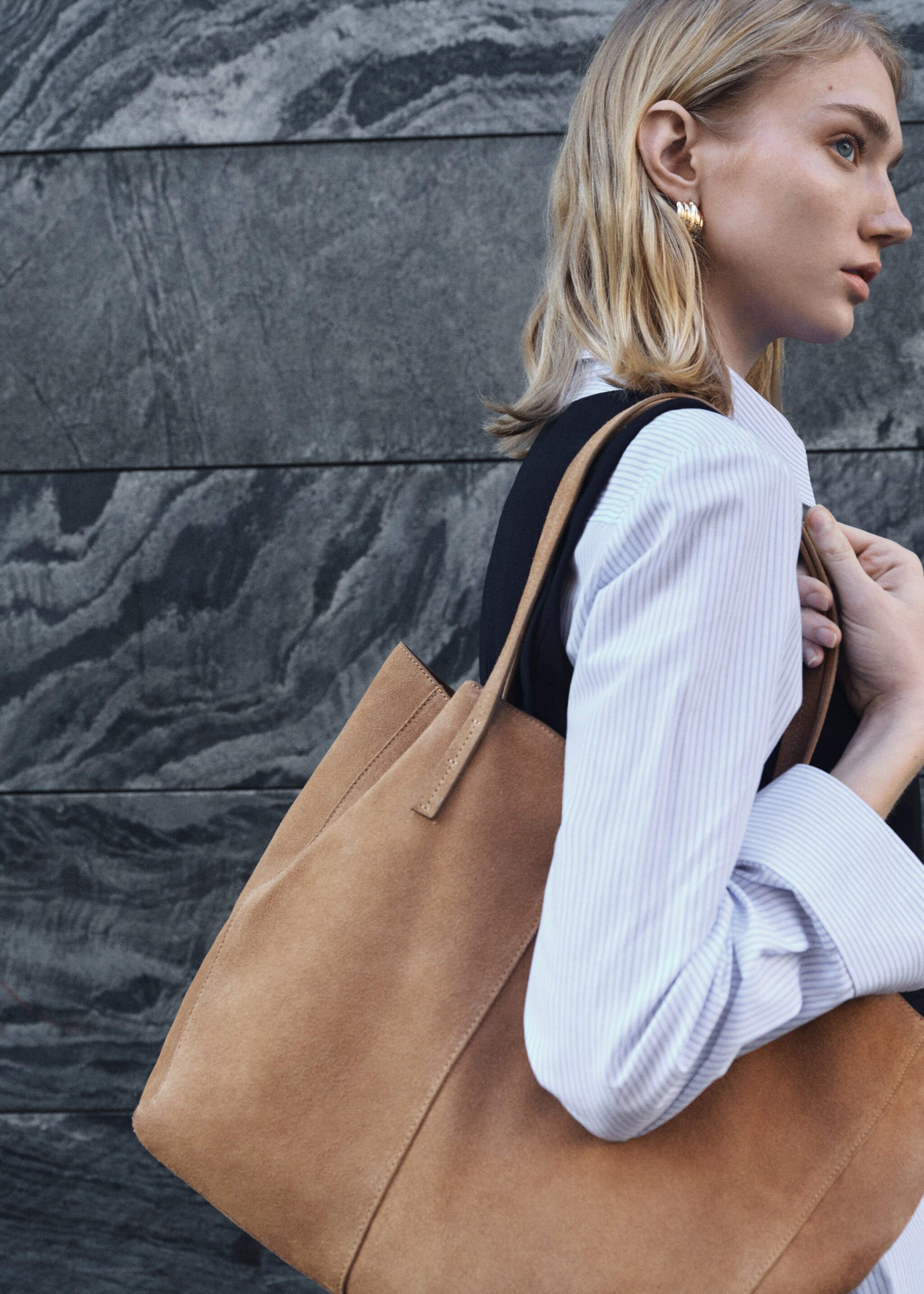Suede shopper bag - General plane