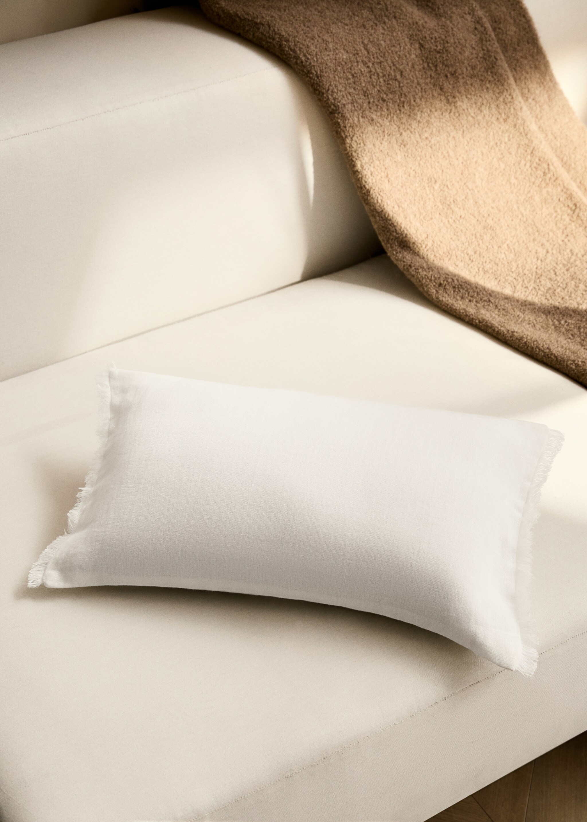 Linen fringed cushion cover 30x50 cm - General plane