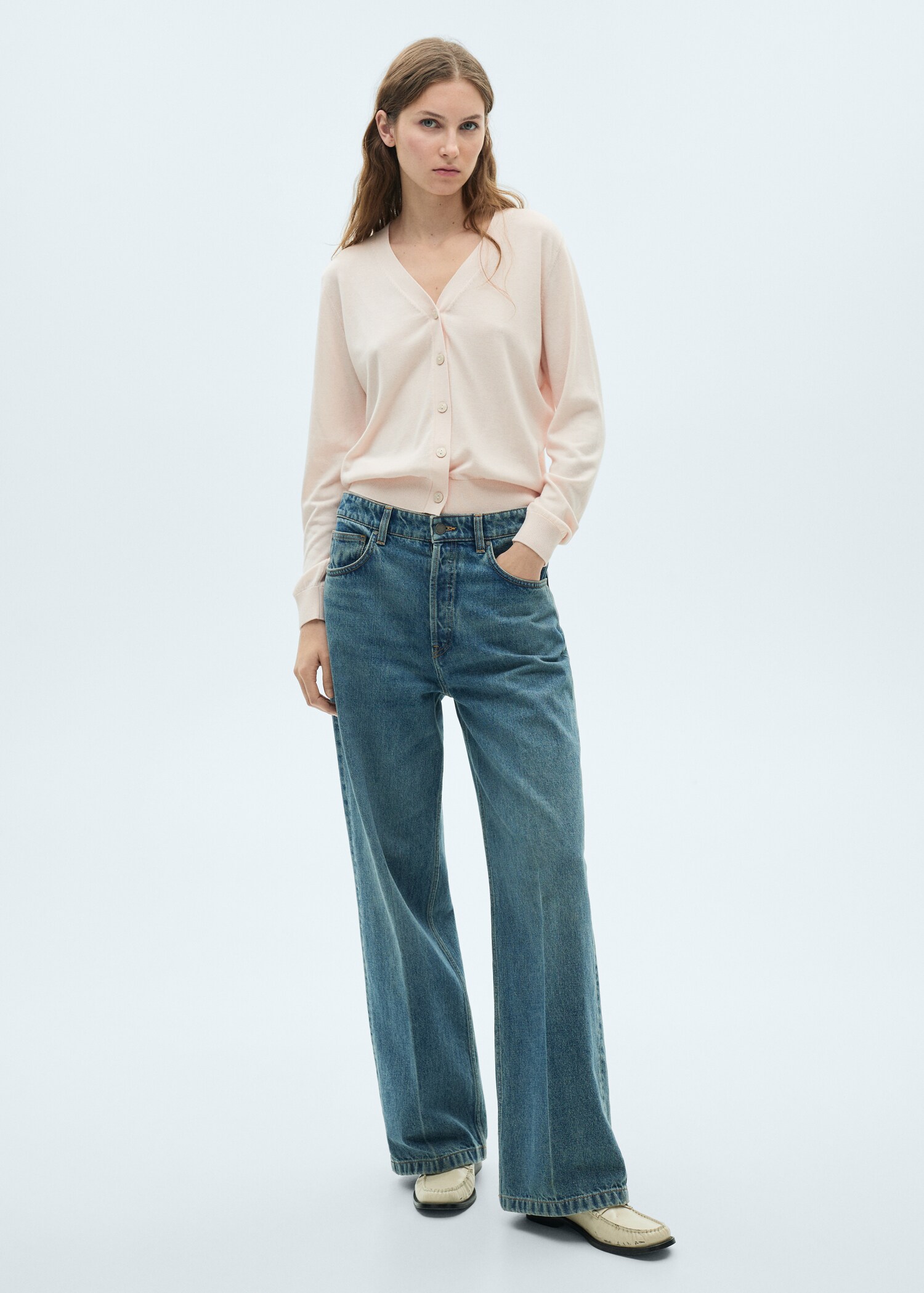 Mulberry silk-blend ribbed cardigan - General plane