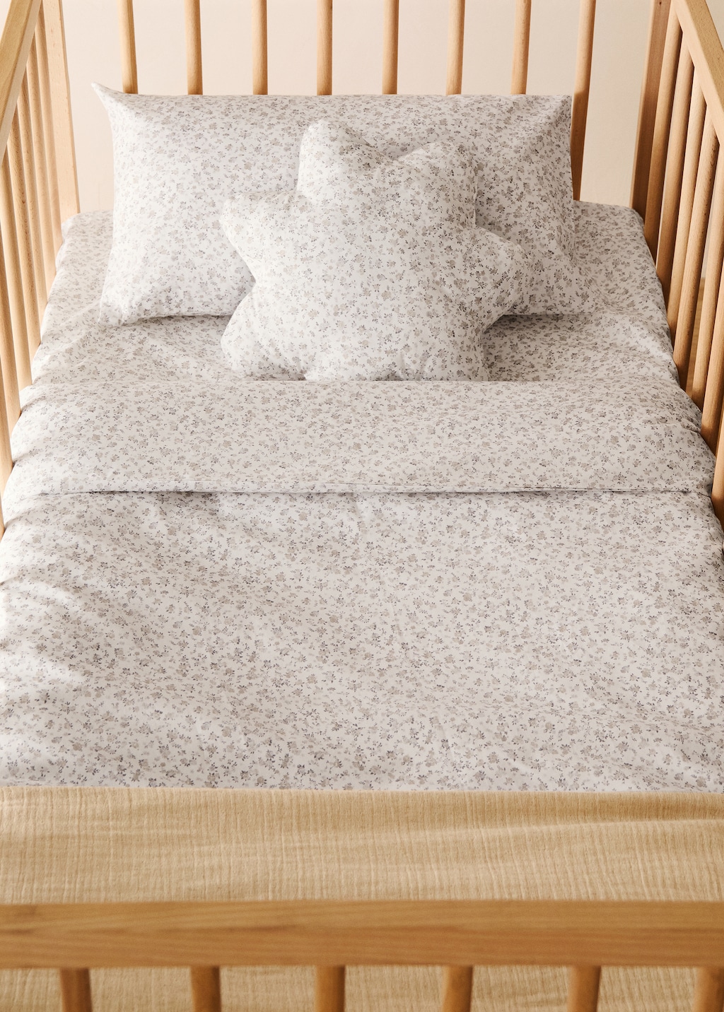Cotton percale printed duvet cover for crib
