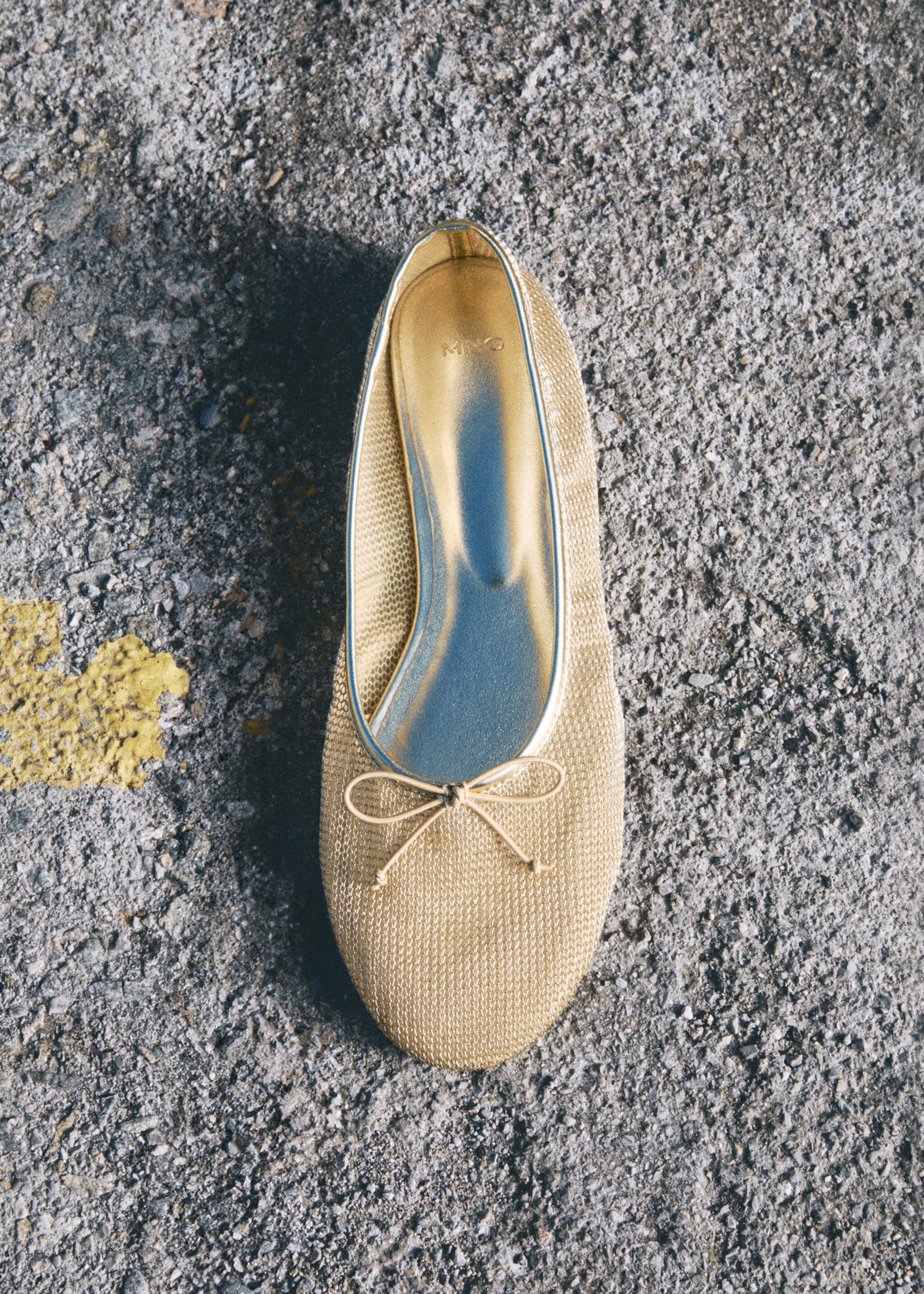 Mesh ballerina flats with bow - General plane