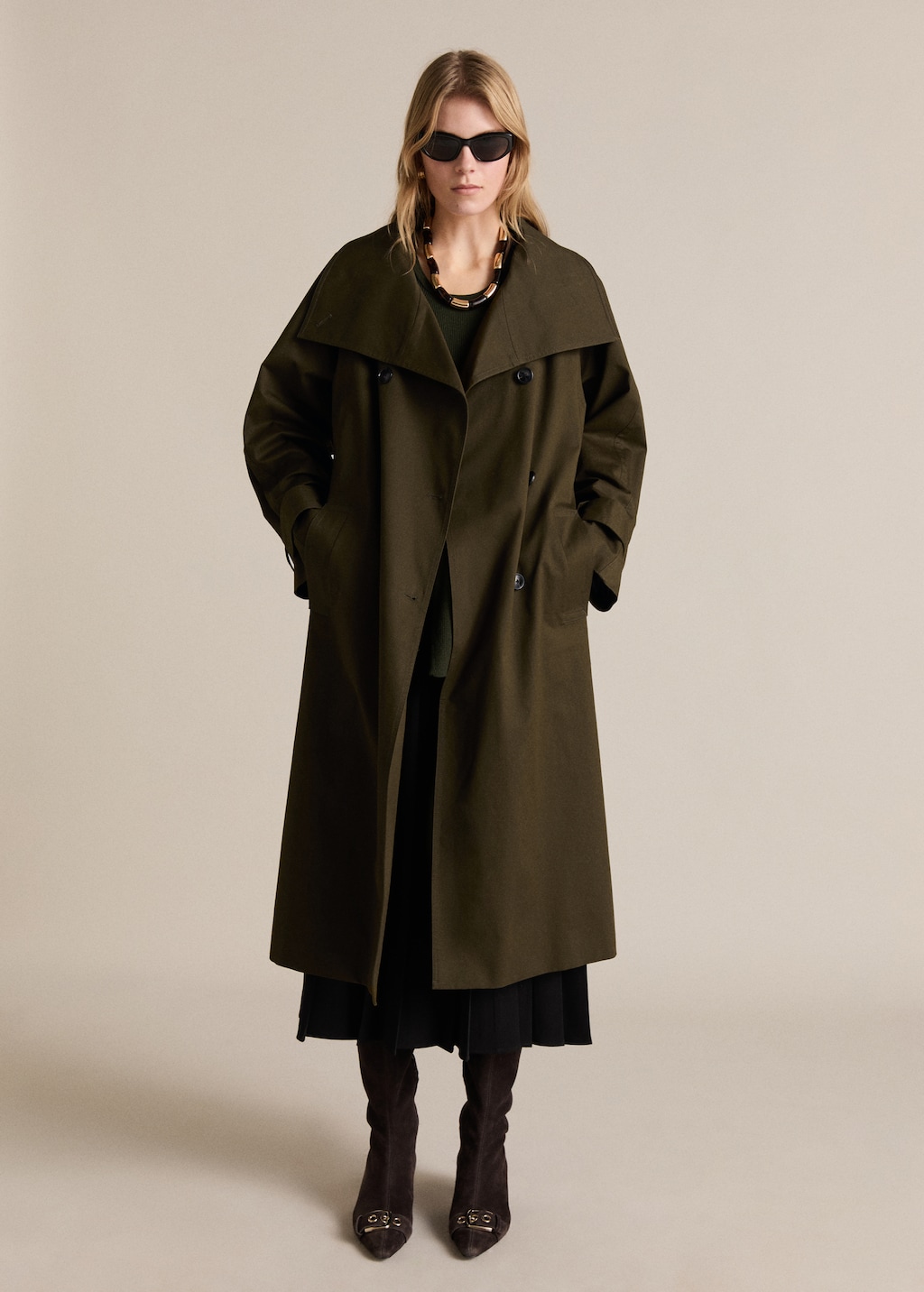 Long double breasted trench coat Donna MANGO Italia