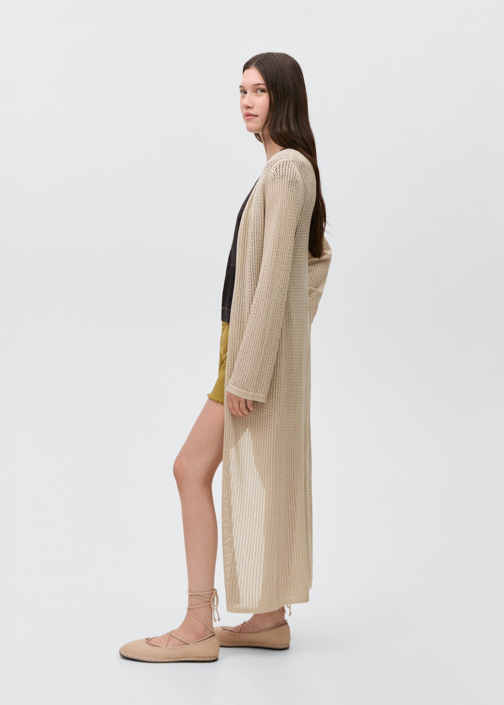 Long openwork knitted cardigan - Teen | MANGO USA Long openwork knitted cardigan - Teen | MANGO USA
