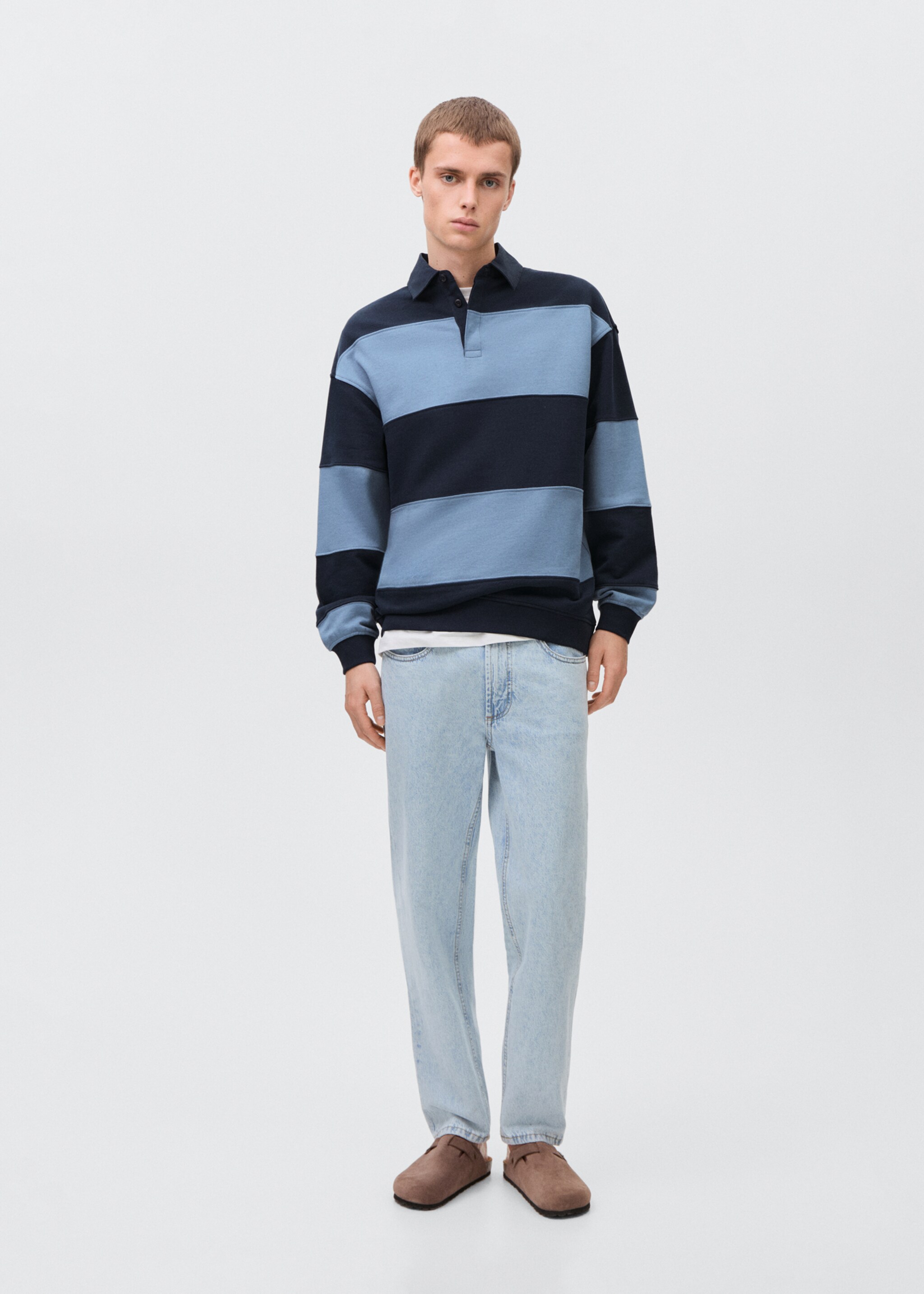 Striped polo-neck sweatshirt - General plane