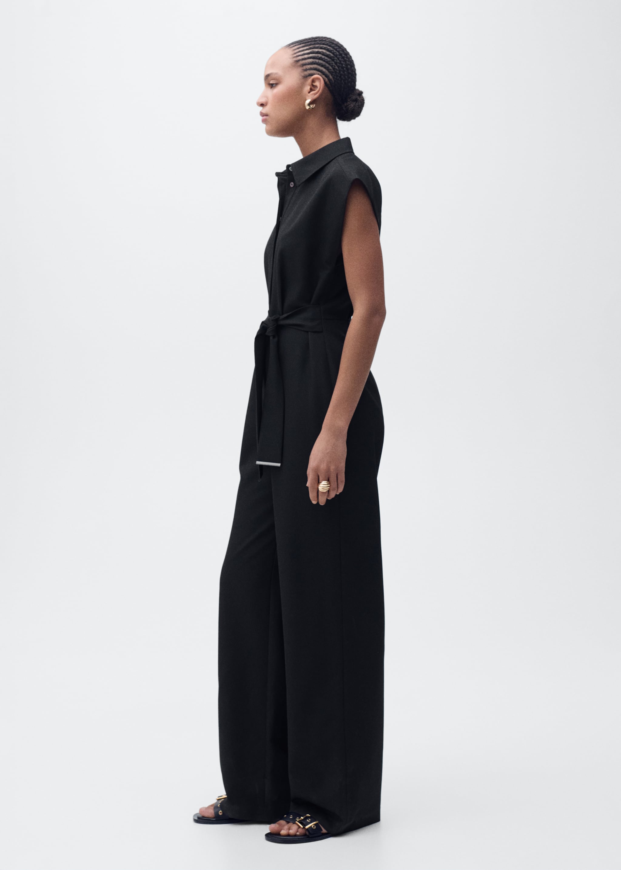 Straight-fit jumpsuit with belt - General plane