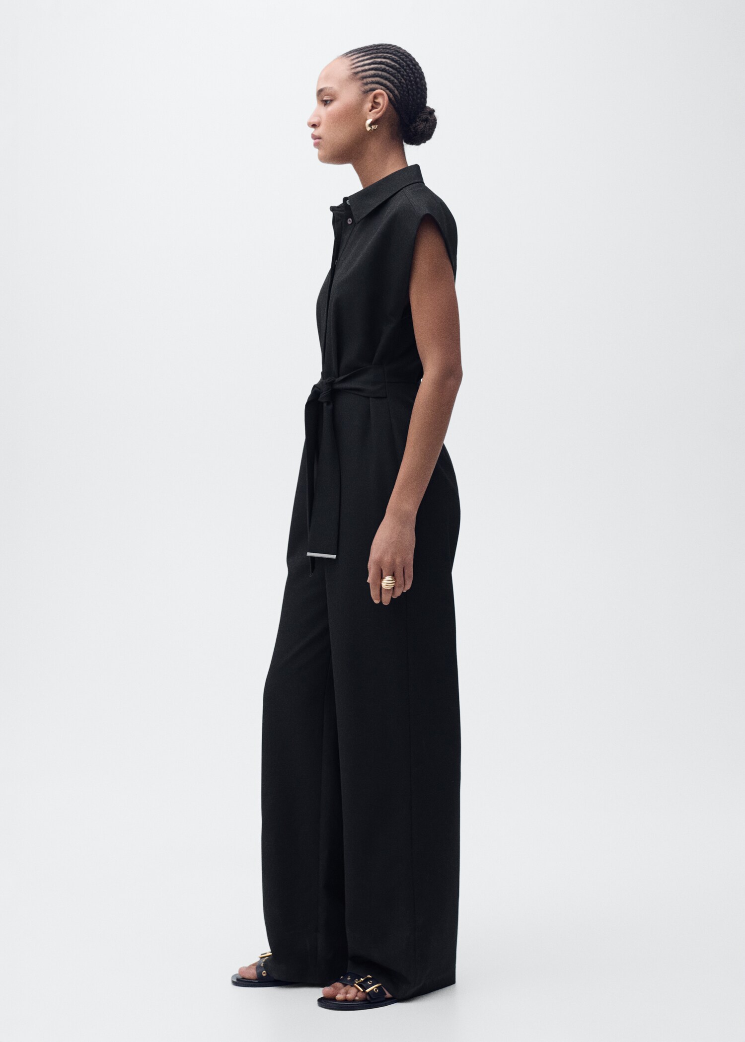 Straight-fit jumpsuit with belt - General plane