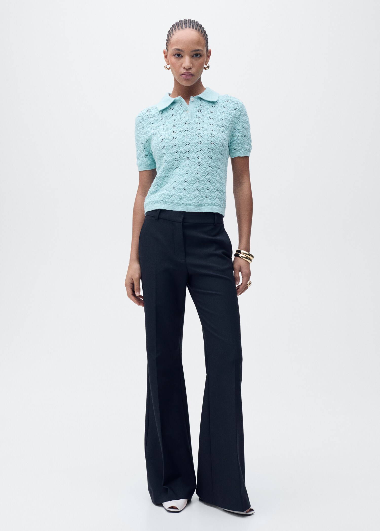 Jersey crochet cuello polo - Plano general