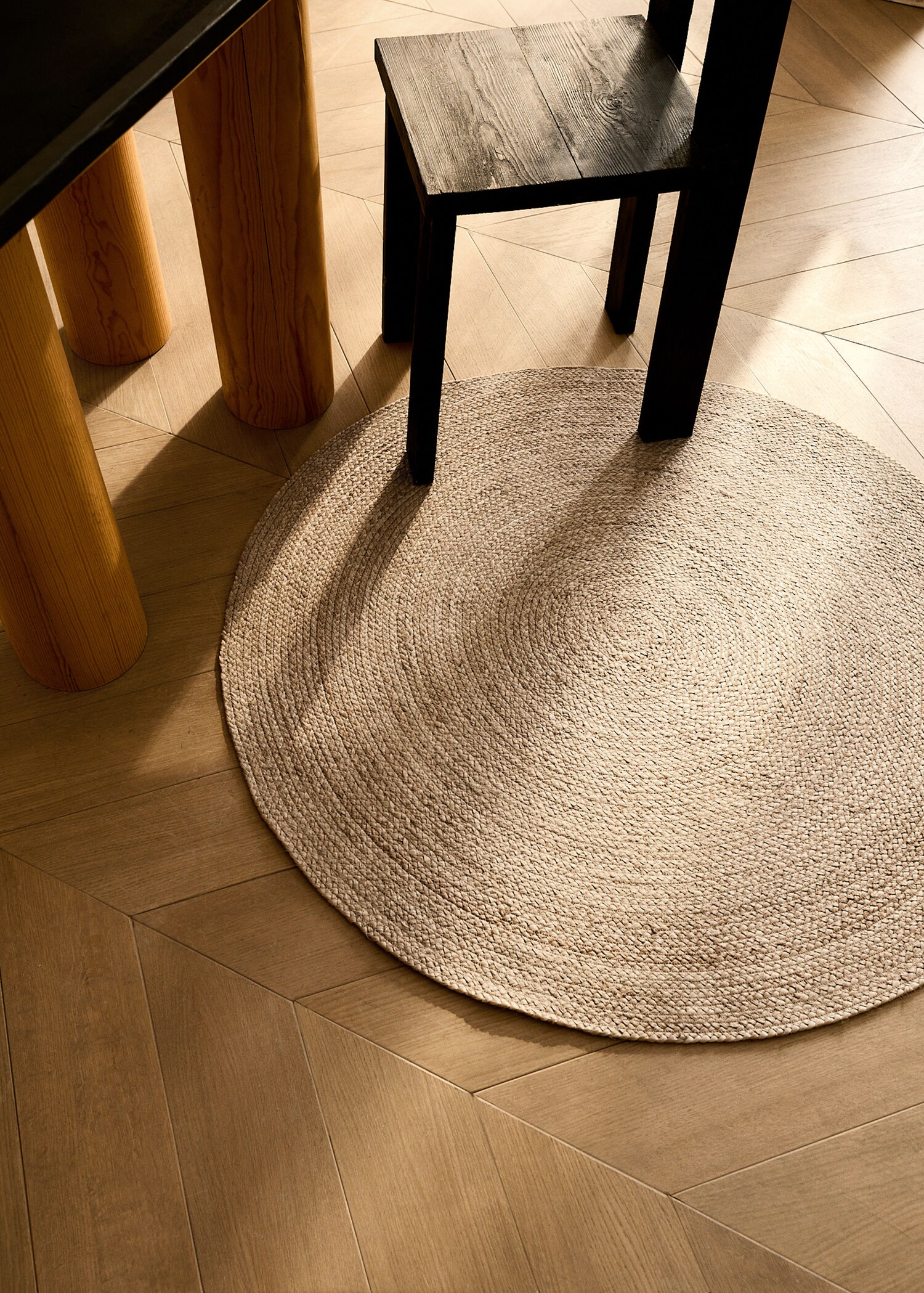 Round jute rug - General plane