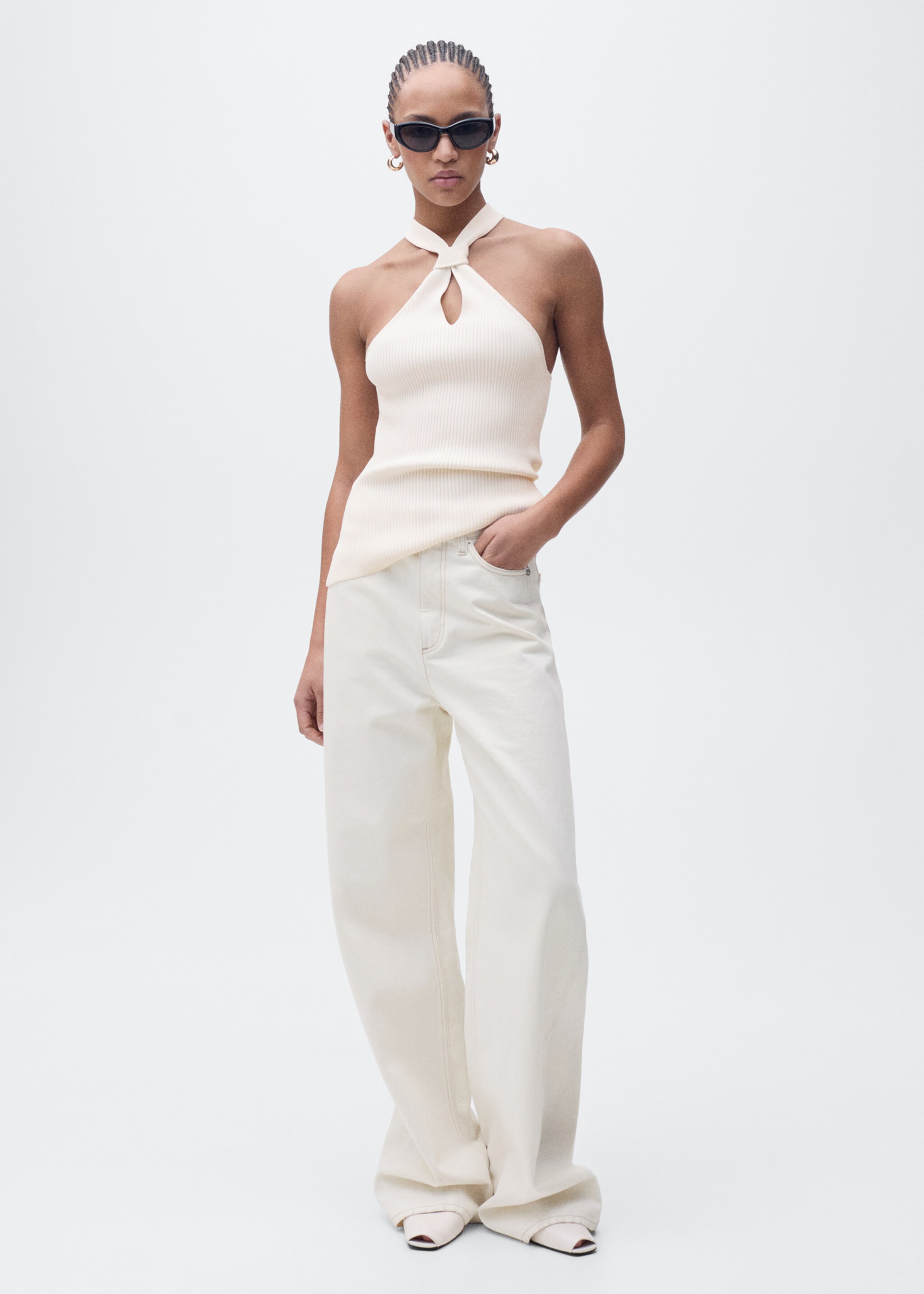 Top halter detalle nudo - Plano general