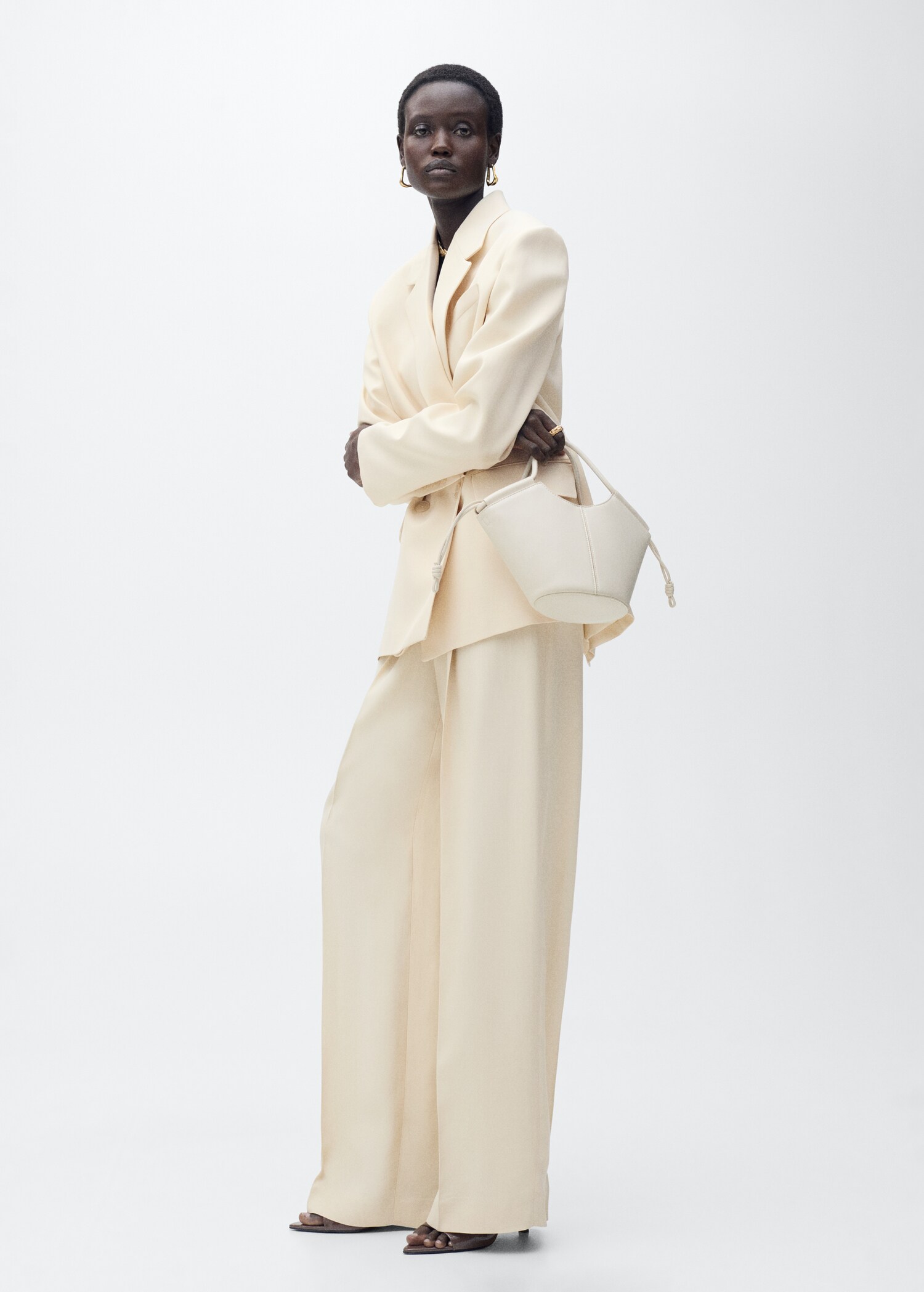 Pleated wideleg suit trousers - General plane