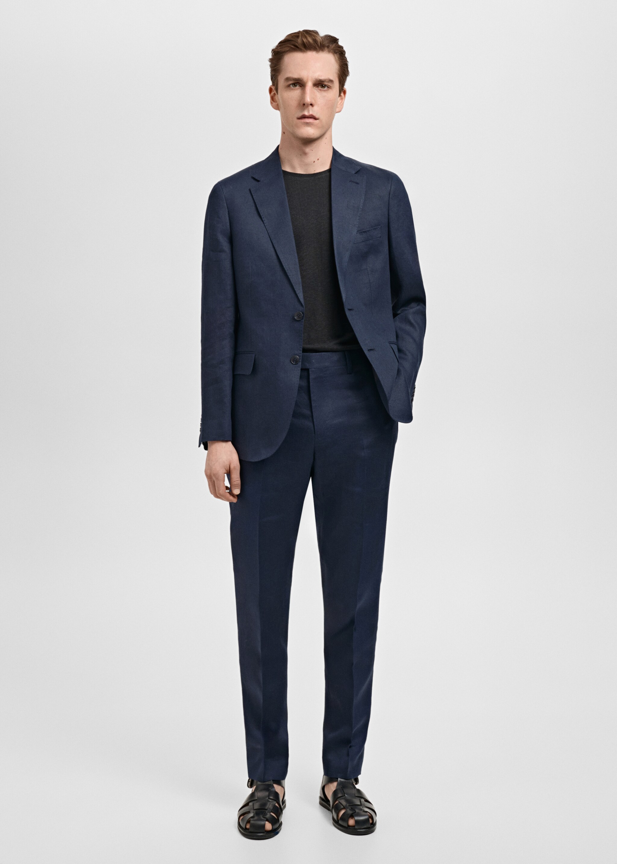 Dressjakke slim fit i 100% lin - Total bildeutsnitt