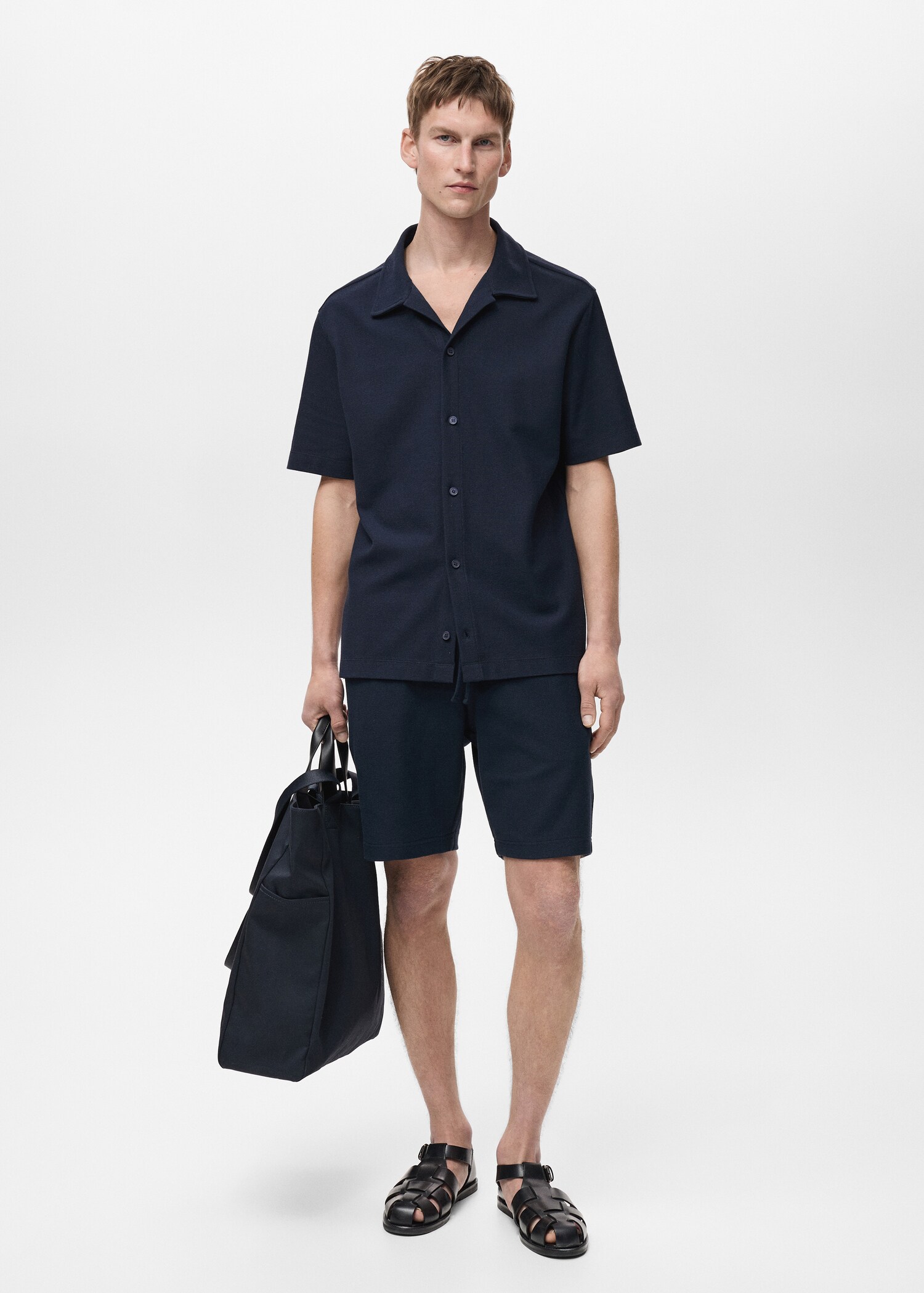 Bermudasshorts mit Strickstruktur - Allgemeine Ansicht