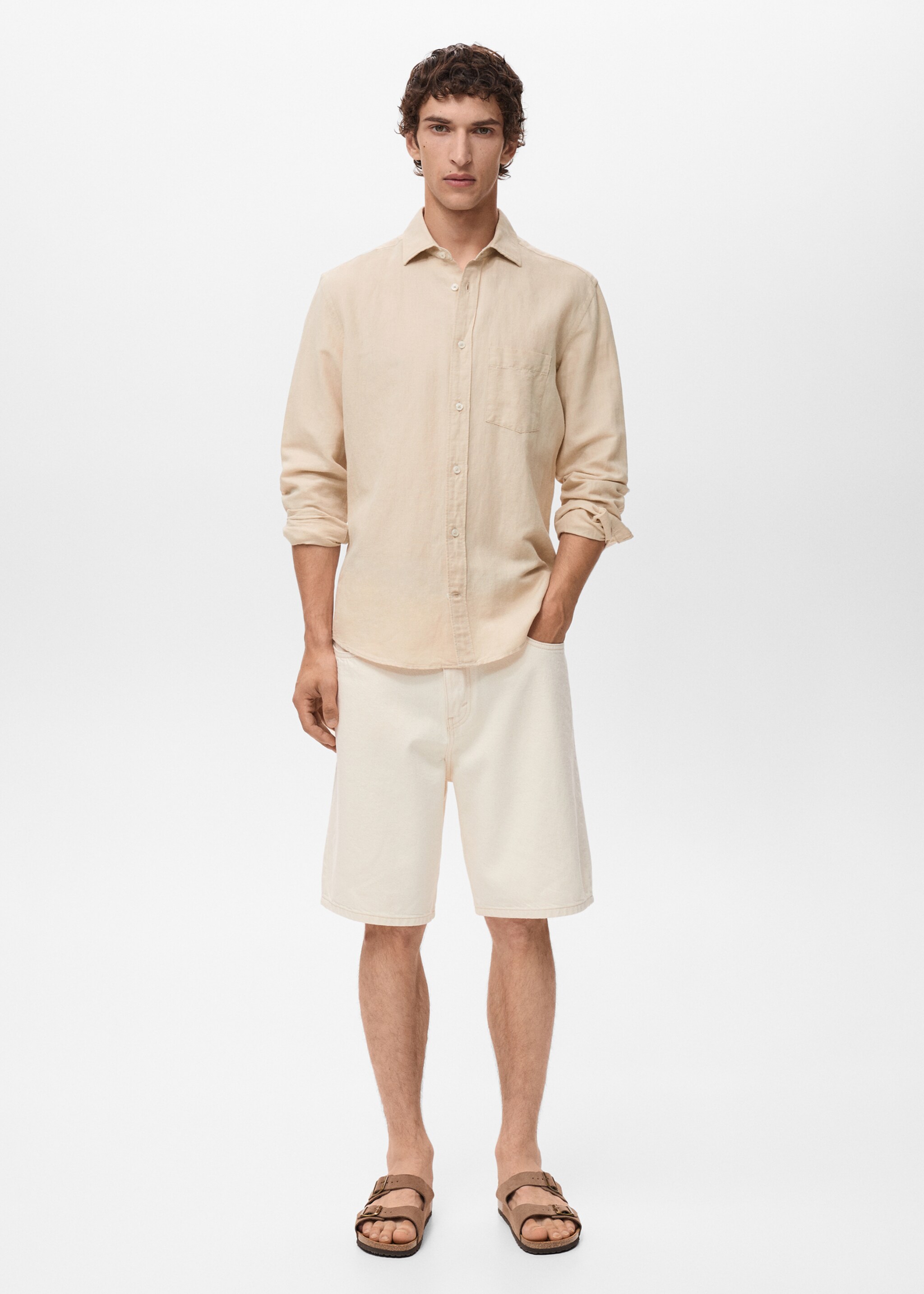 Pocket linen shirt - General plane