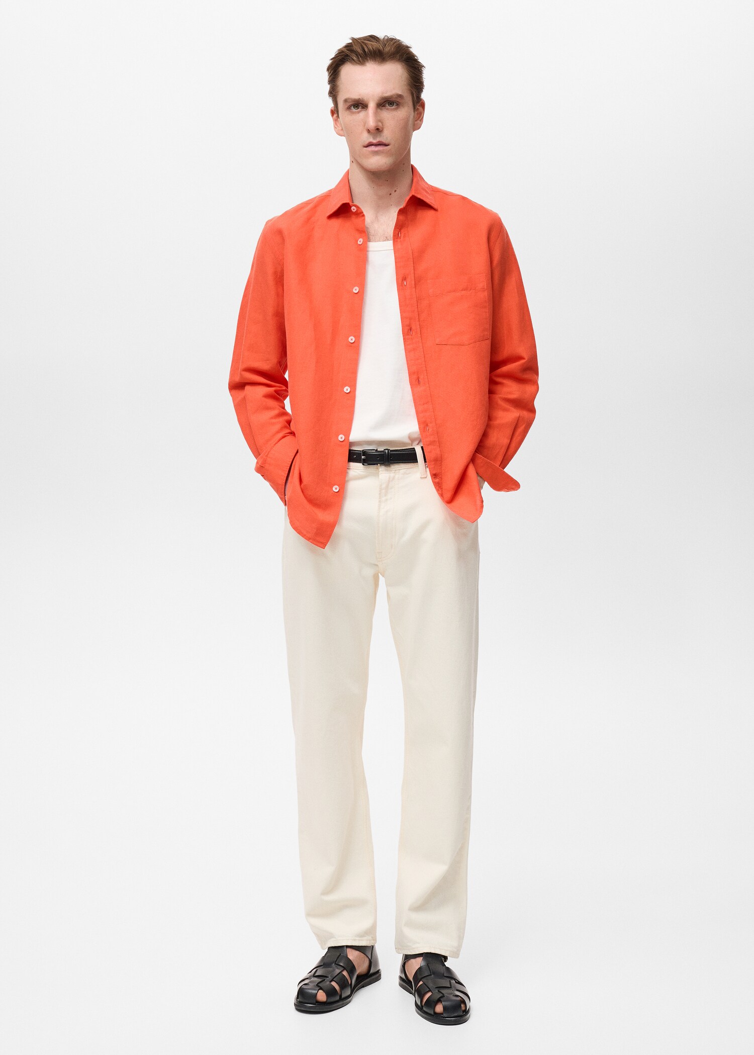 Pocket linen shirt - General plane