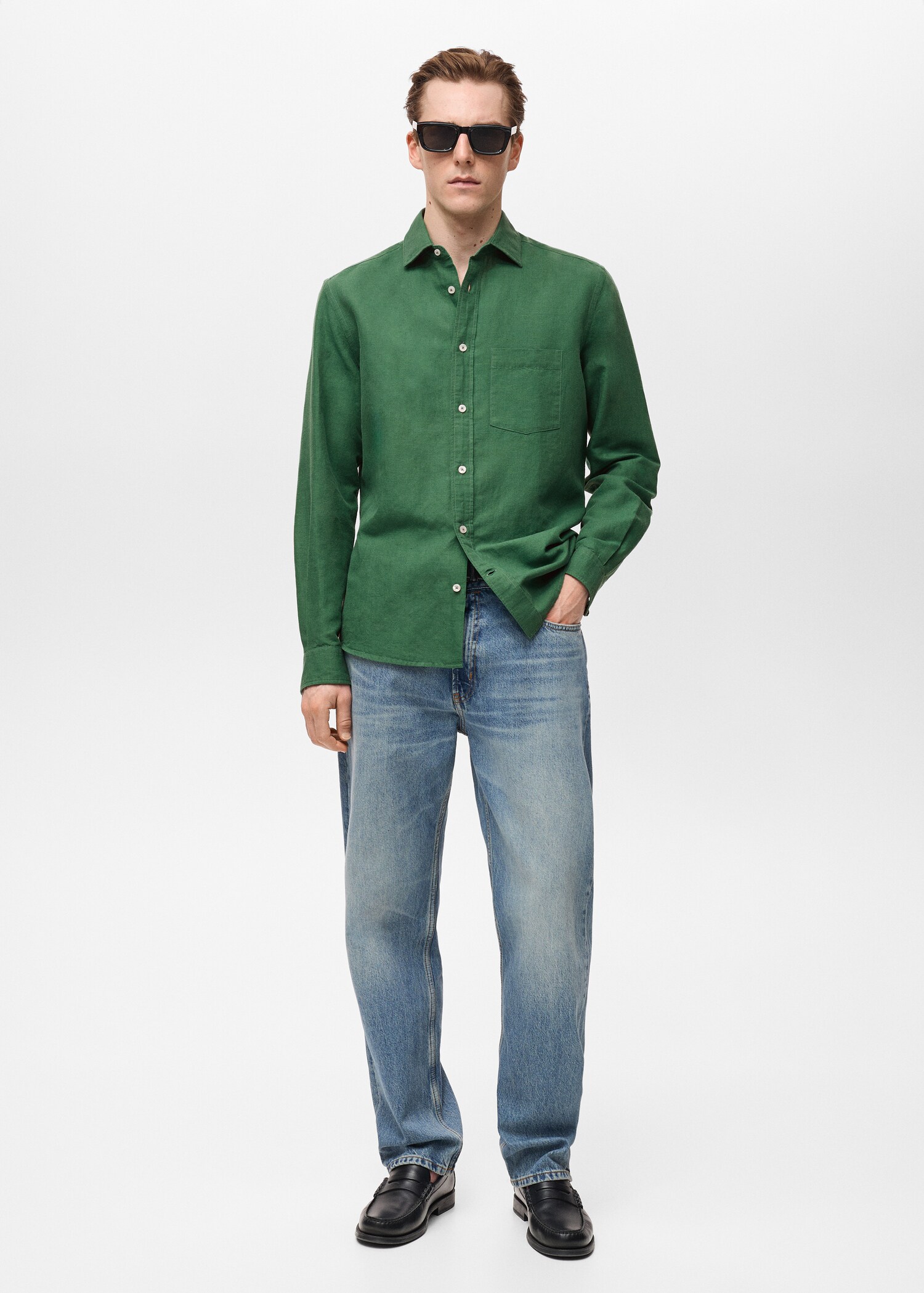 Pocket linen shirt - General plane