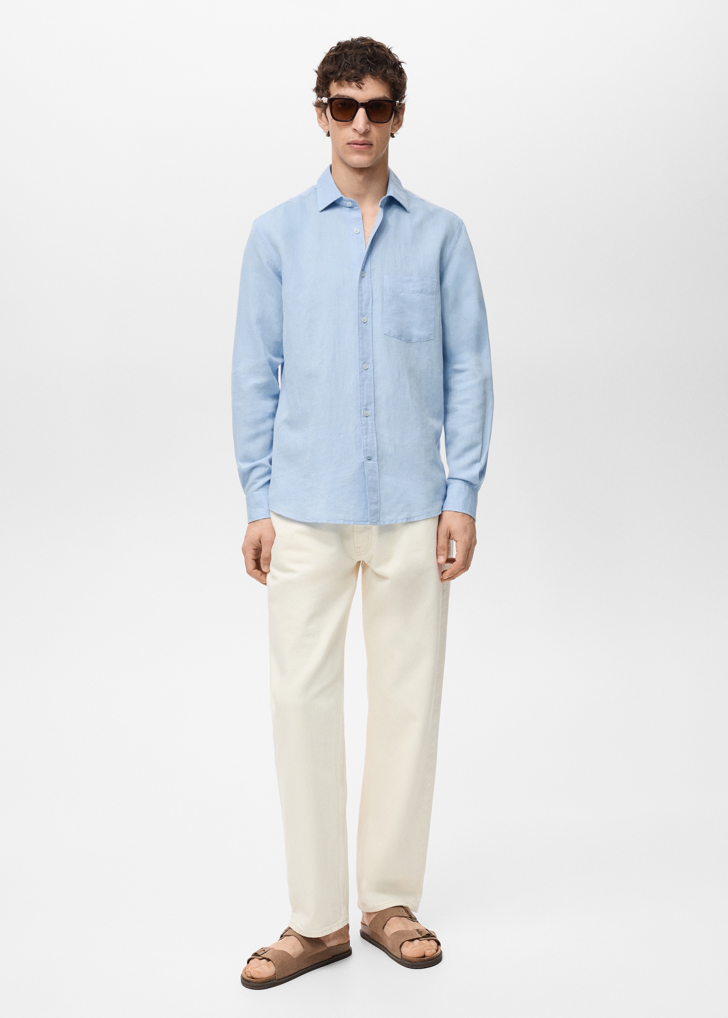 Pocket linen shirt - General plane