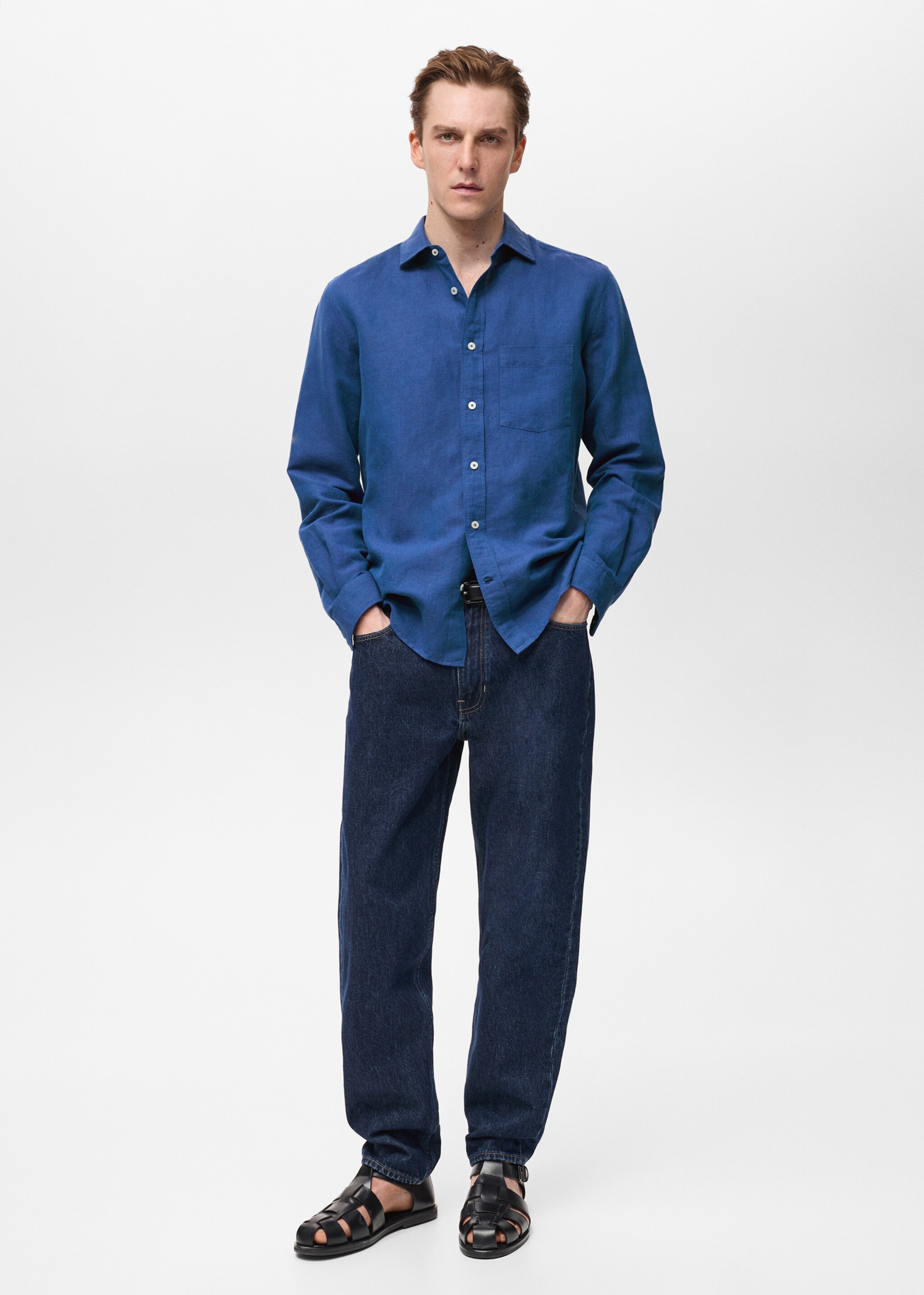 Pocket linen shirt - General plane