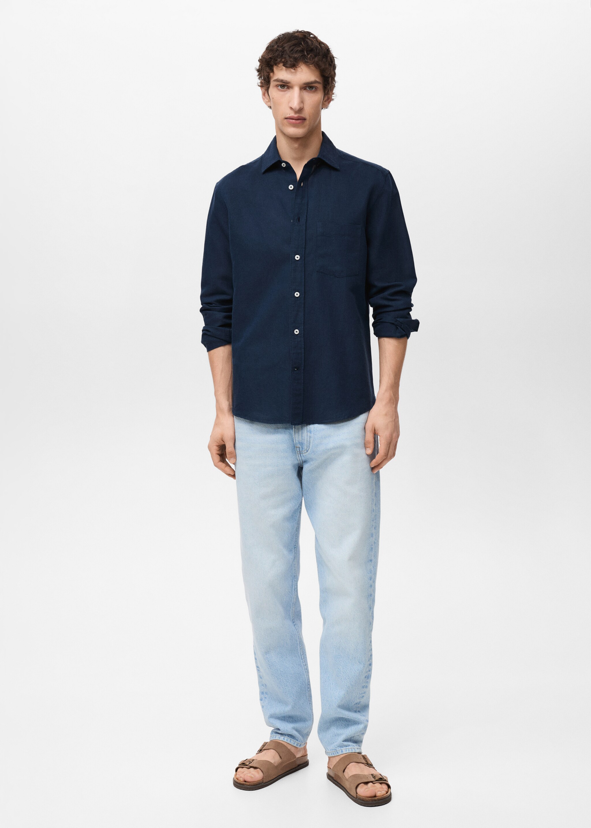 Classic-fit linen shirt - General plane