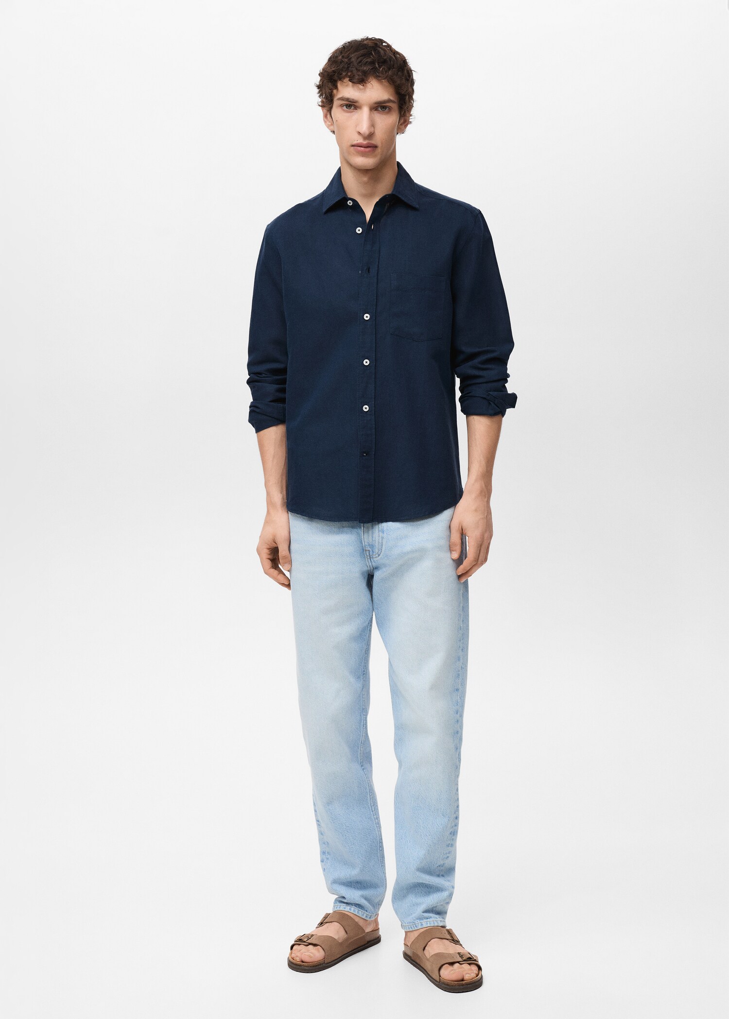 Pocket linen shirt - General plane