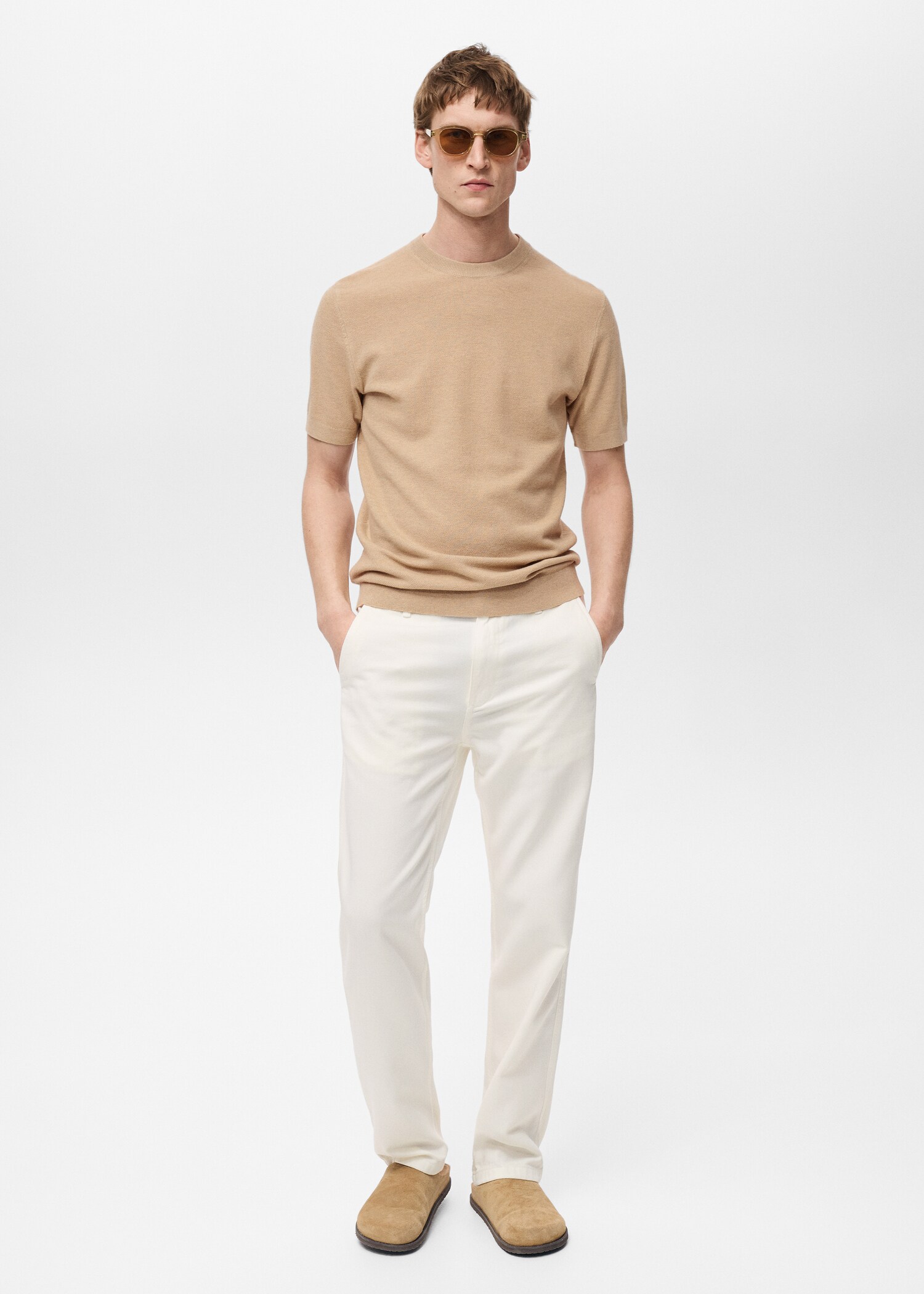 Cotton fine-knit t-shirt - General plane