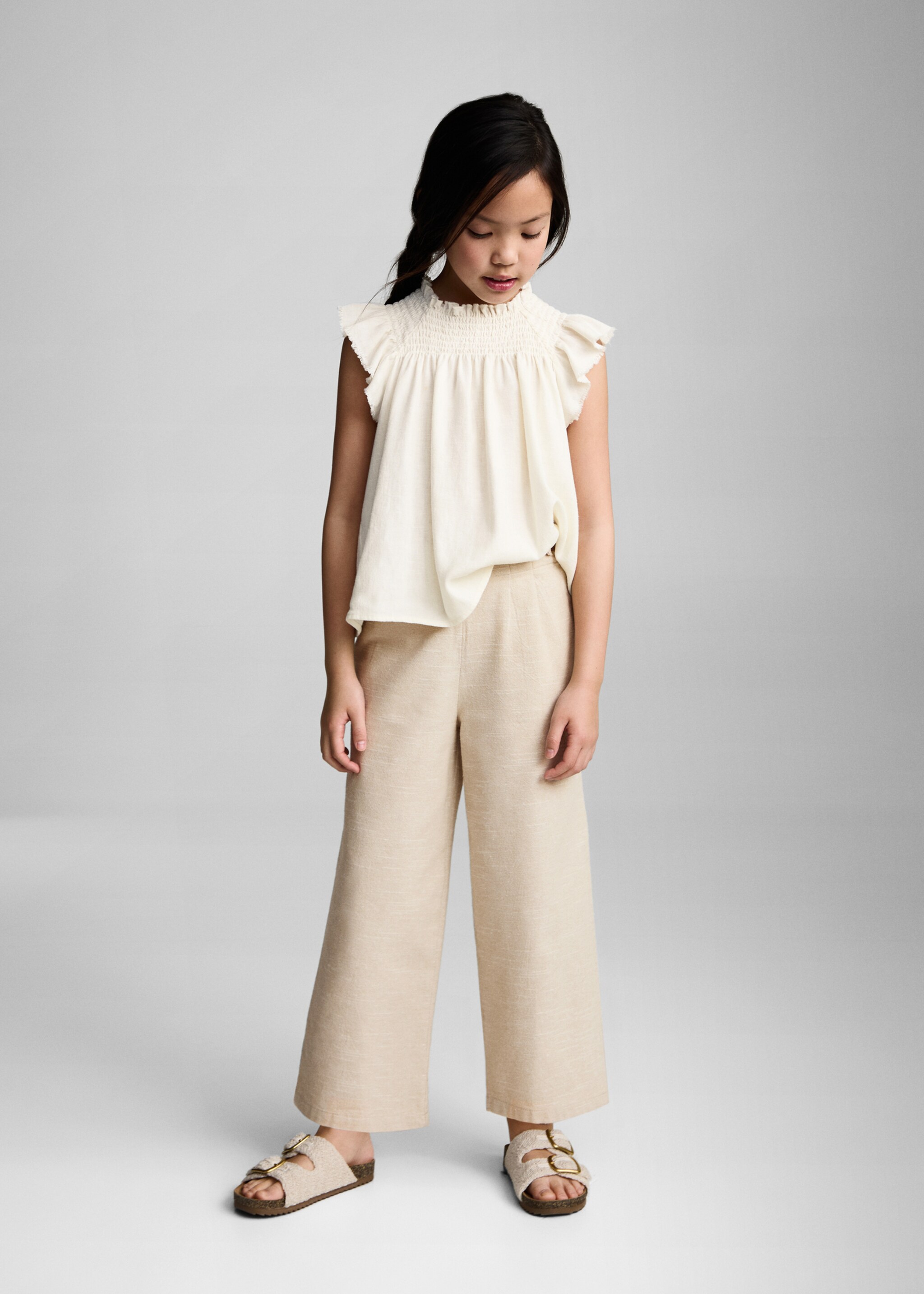 Pantalón culotte textura - Plano general