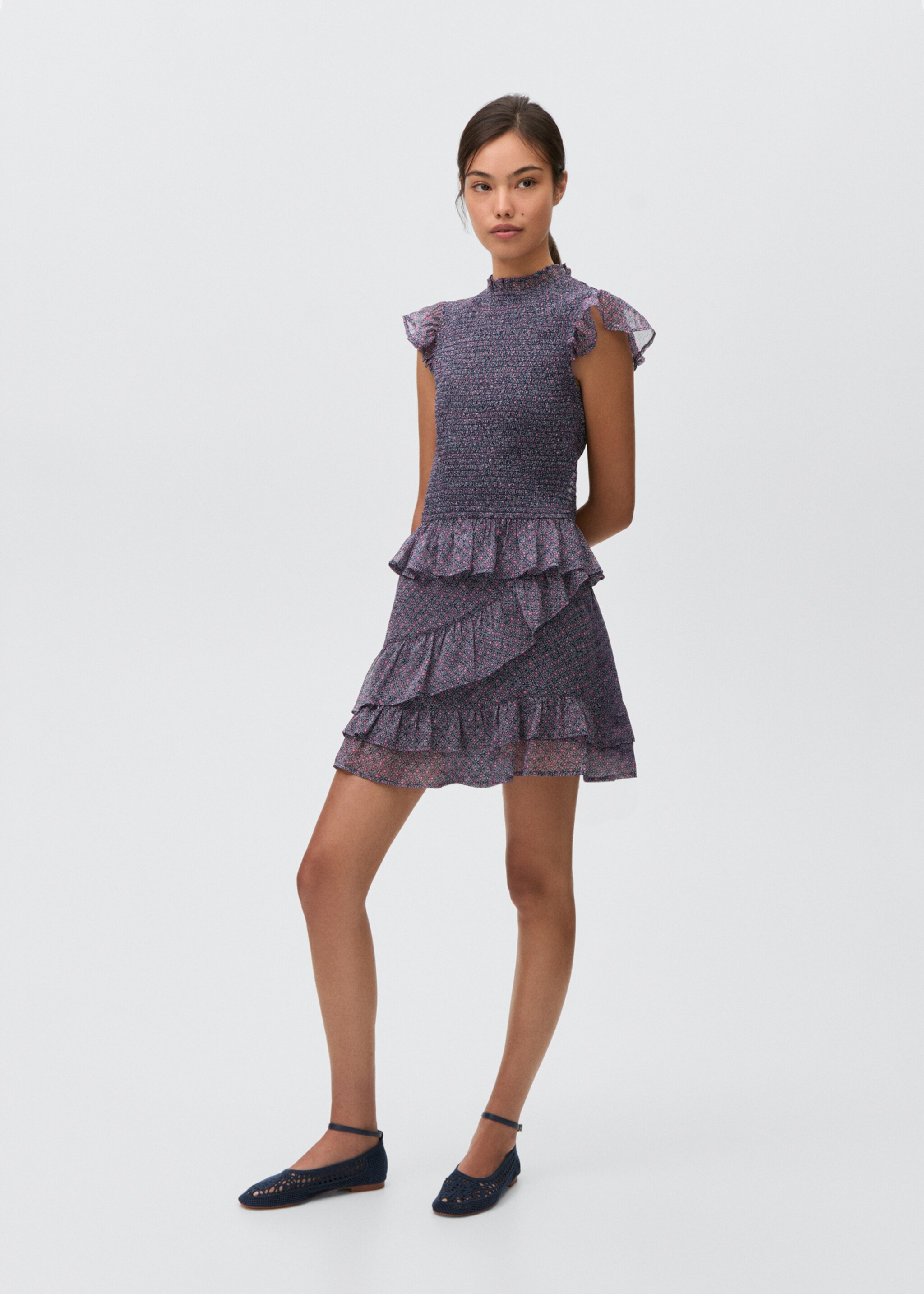 Printed skirt with ruffles - General plane