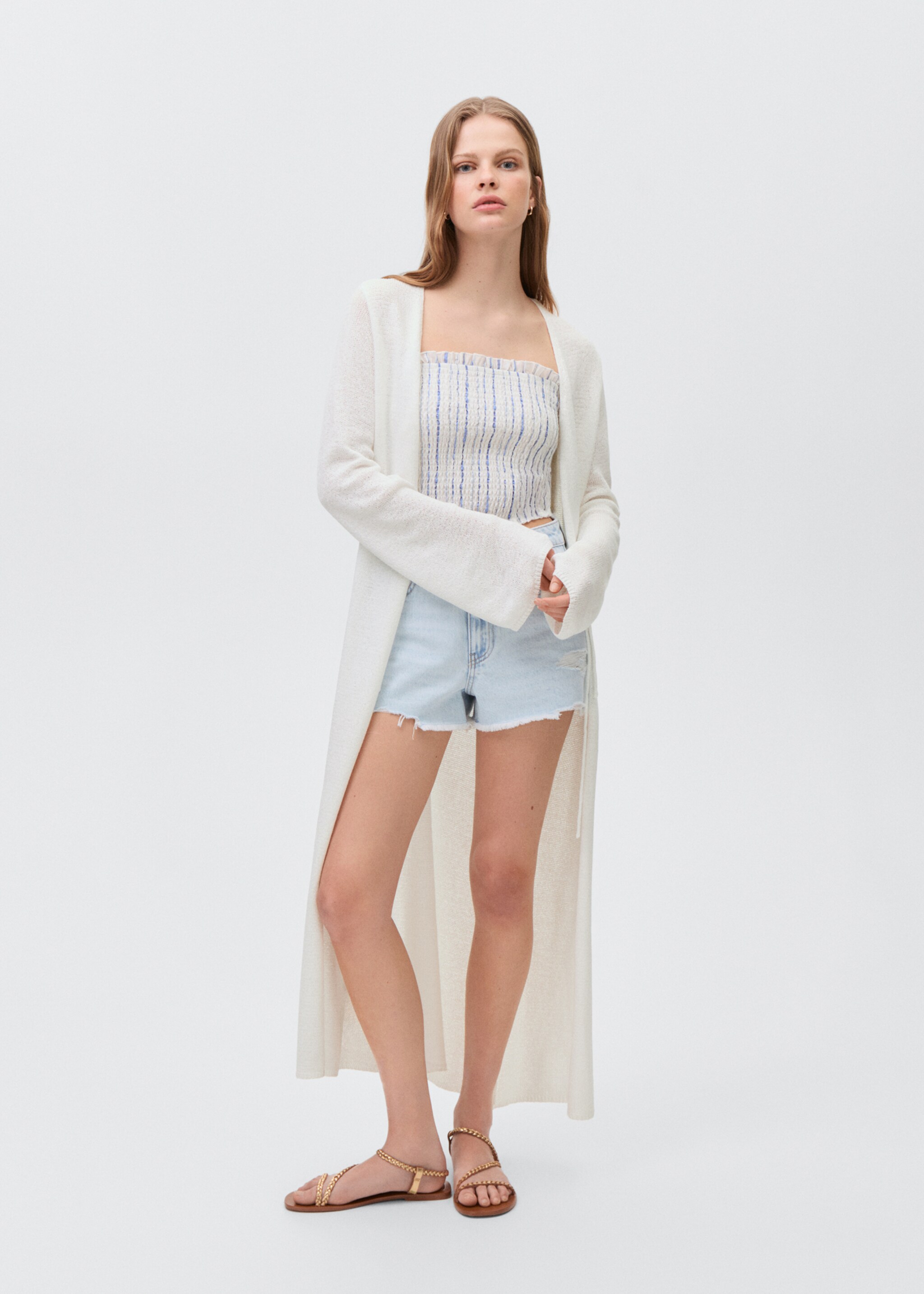Knit long cardigan - General plane