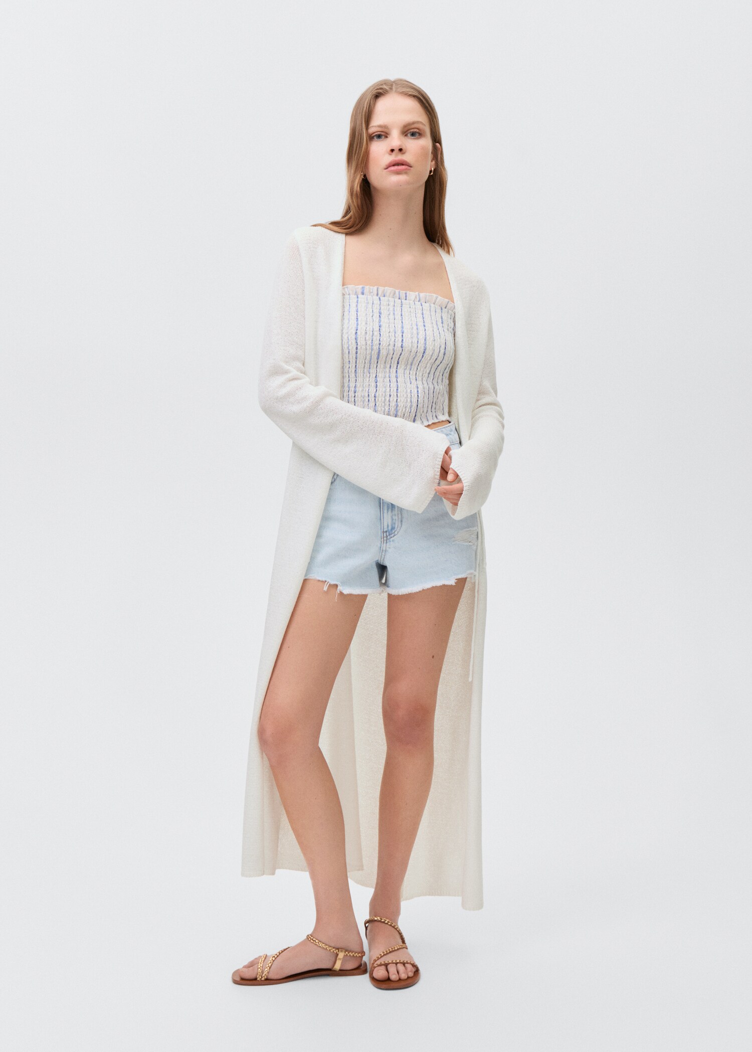 Knit long cardigan - General plane