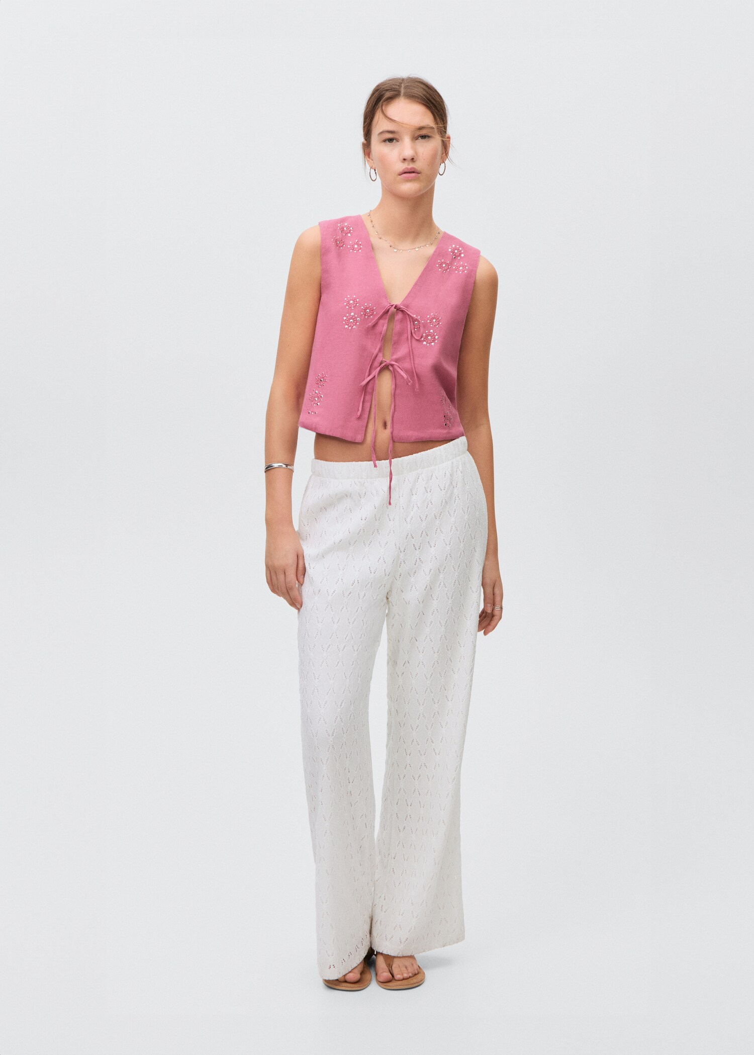 Embroidered waistcoat with bows - General plane