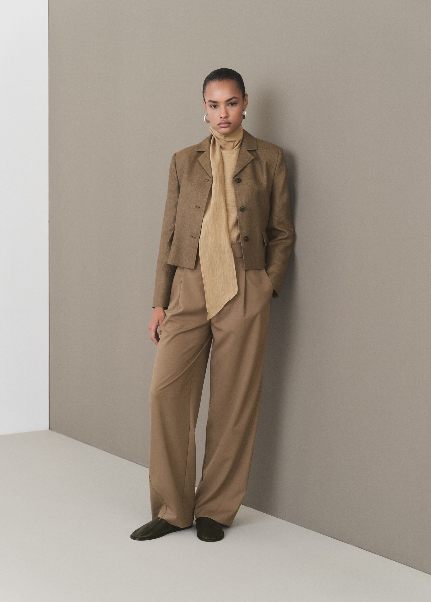 Blazer crop misto lino - Piano generale